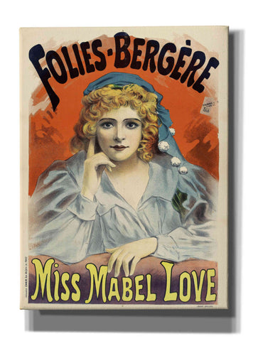 Image of 'Folies-Bergere,Miss Mabel Love (1895)' by Epic Portfolio, Giclee Canvas Wall Art