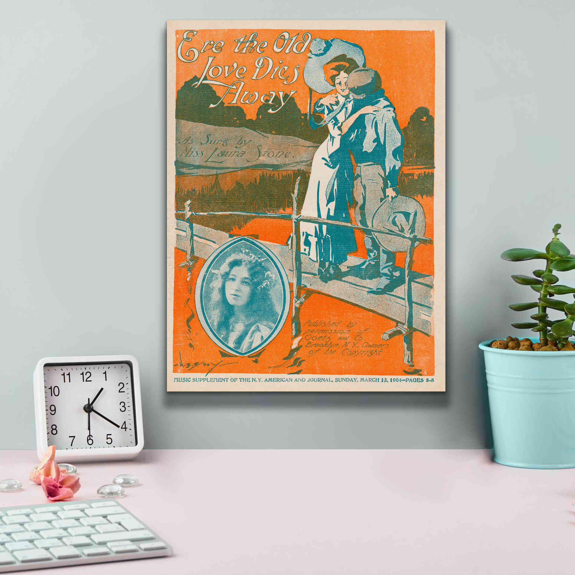 'Ere The Old Love Dies Away (1900)' by Epic Portfolio, Giclee Canvas Wall Art,12x16