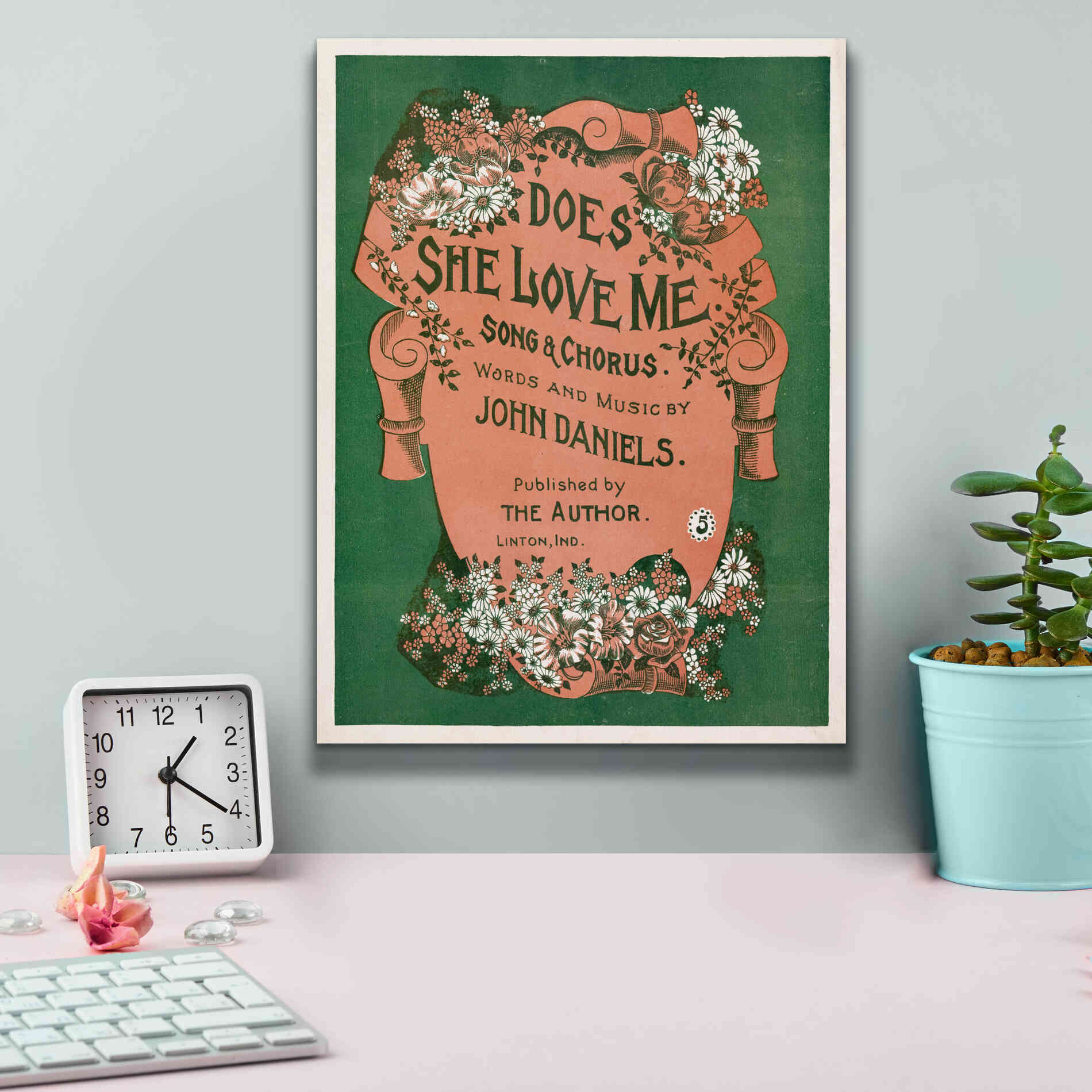 'Does She Love Me (1899)' by Epic Portfolio, Giclee Canvas Wall Art,12x16