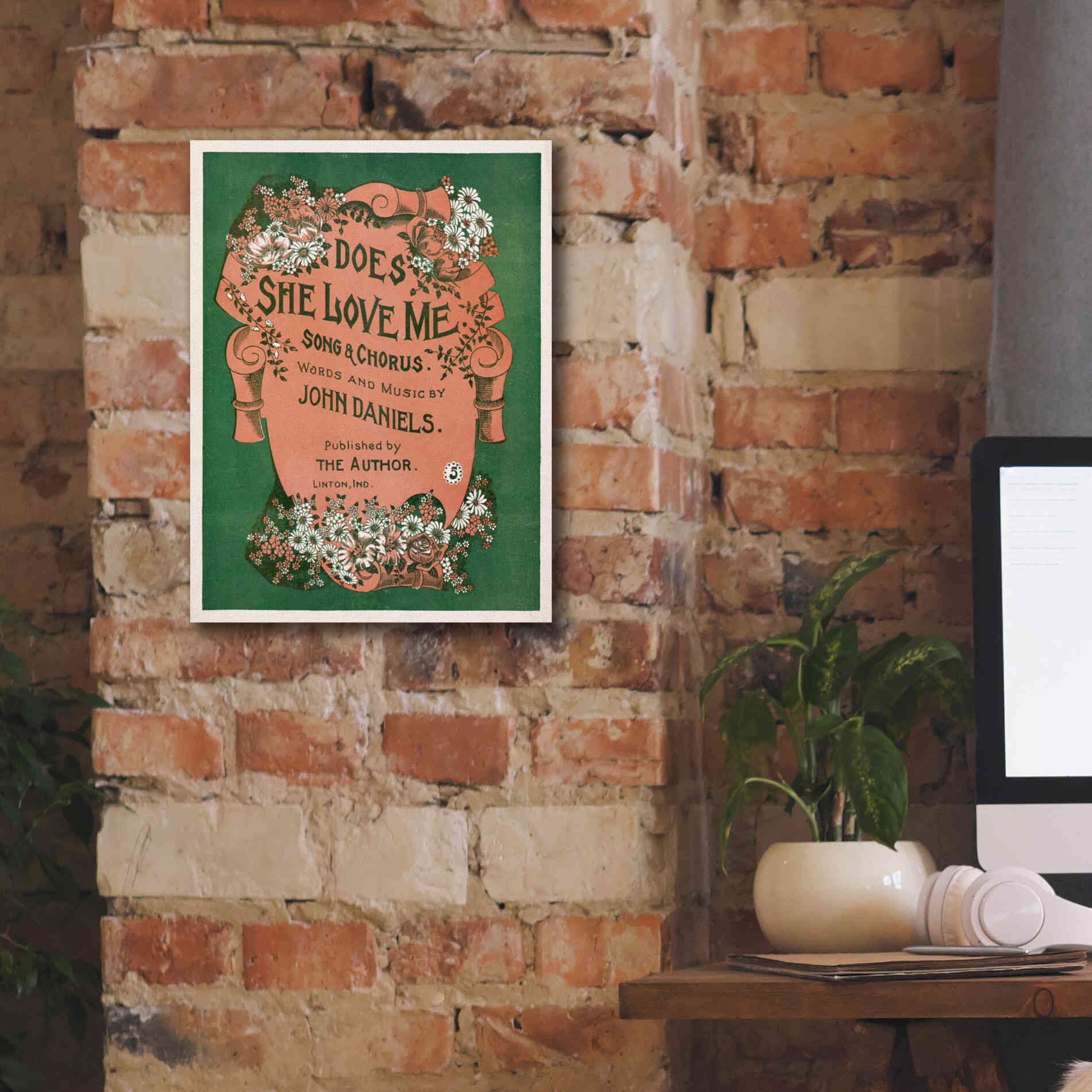 'Does She Love Me (1899)' by Epic Portfolio, Giclee Canvas Wall Art,12x16