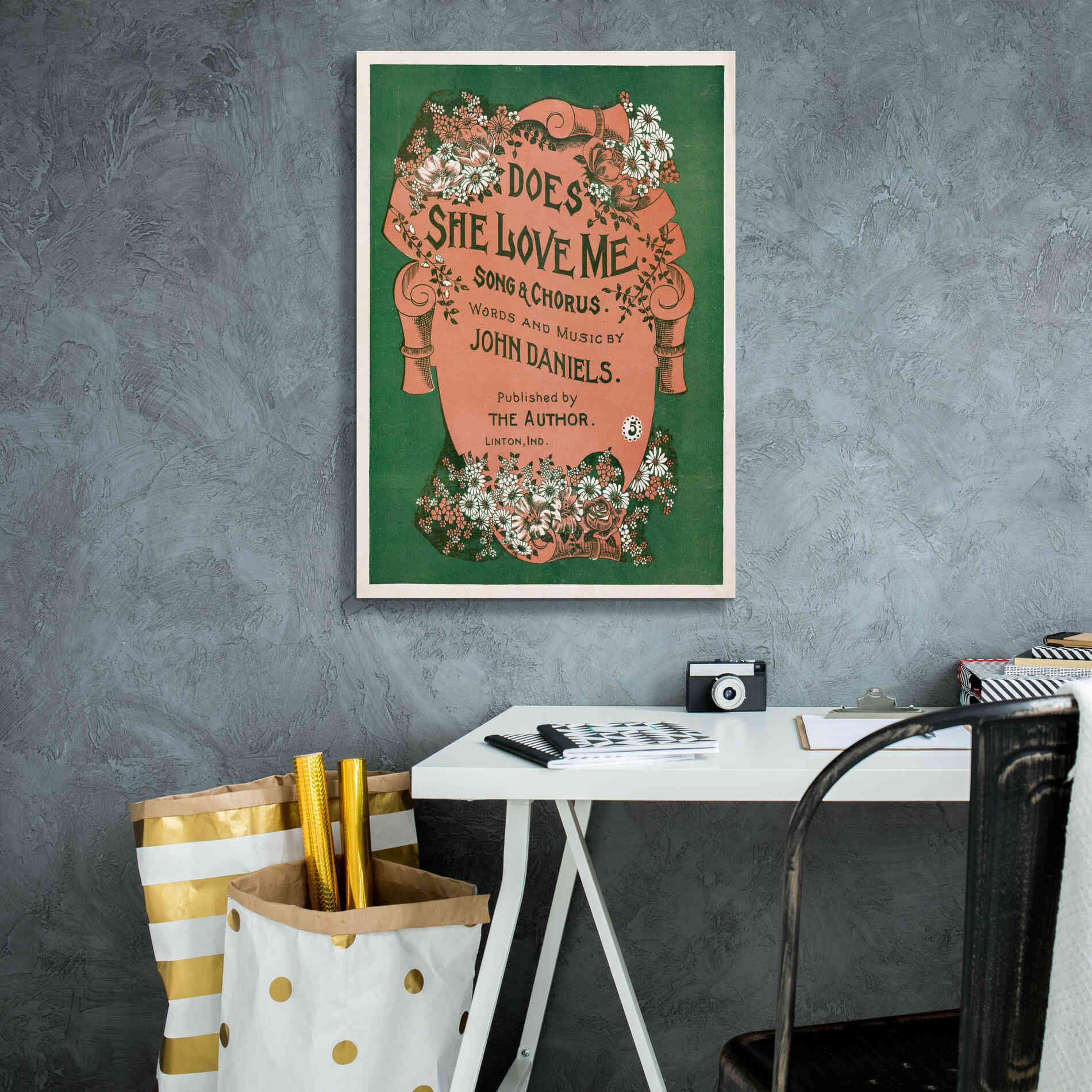 'Does She Love Me (1899)' by Epic Portfolio, Giclee Canvas Wall Art,18x26