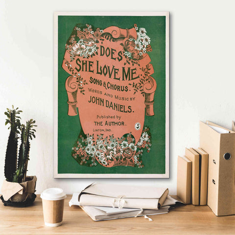 Image of 'Does She Love Me (1899)' by Epic Portfolio, Giclee Canvas Wall Art,18x26