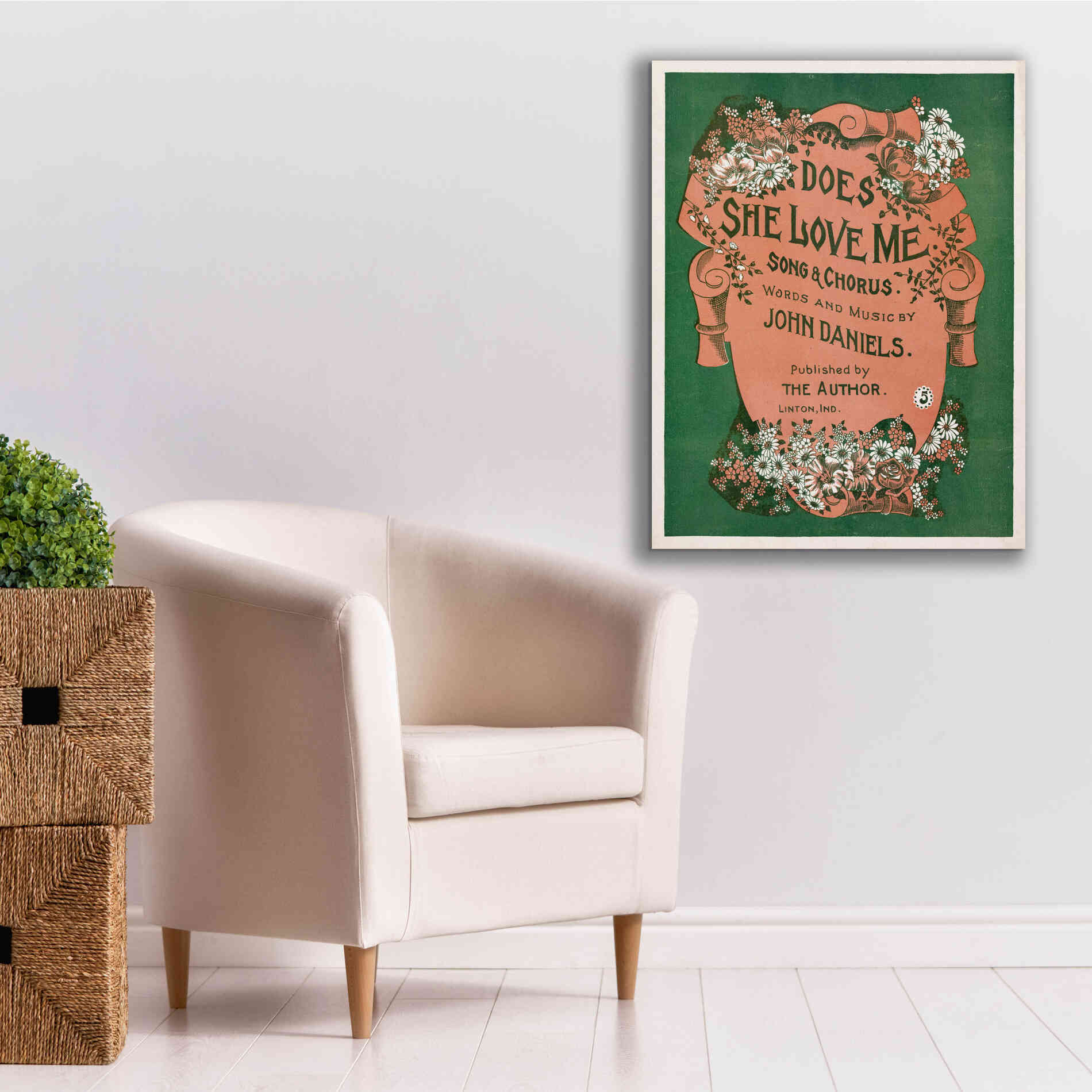 'Does She Love Me (1899)' by Epic Portfolio, Giclee Canvas Wall Art,26x34