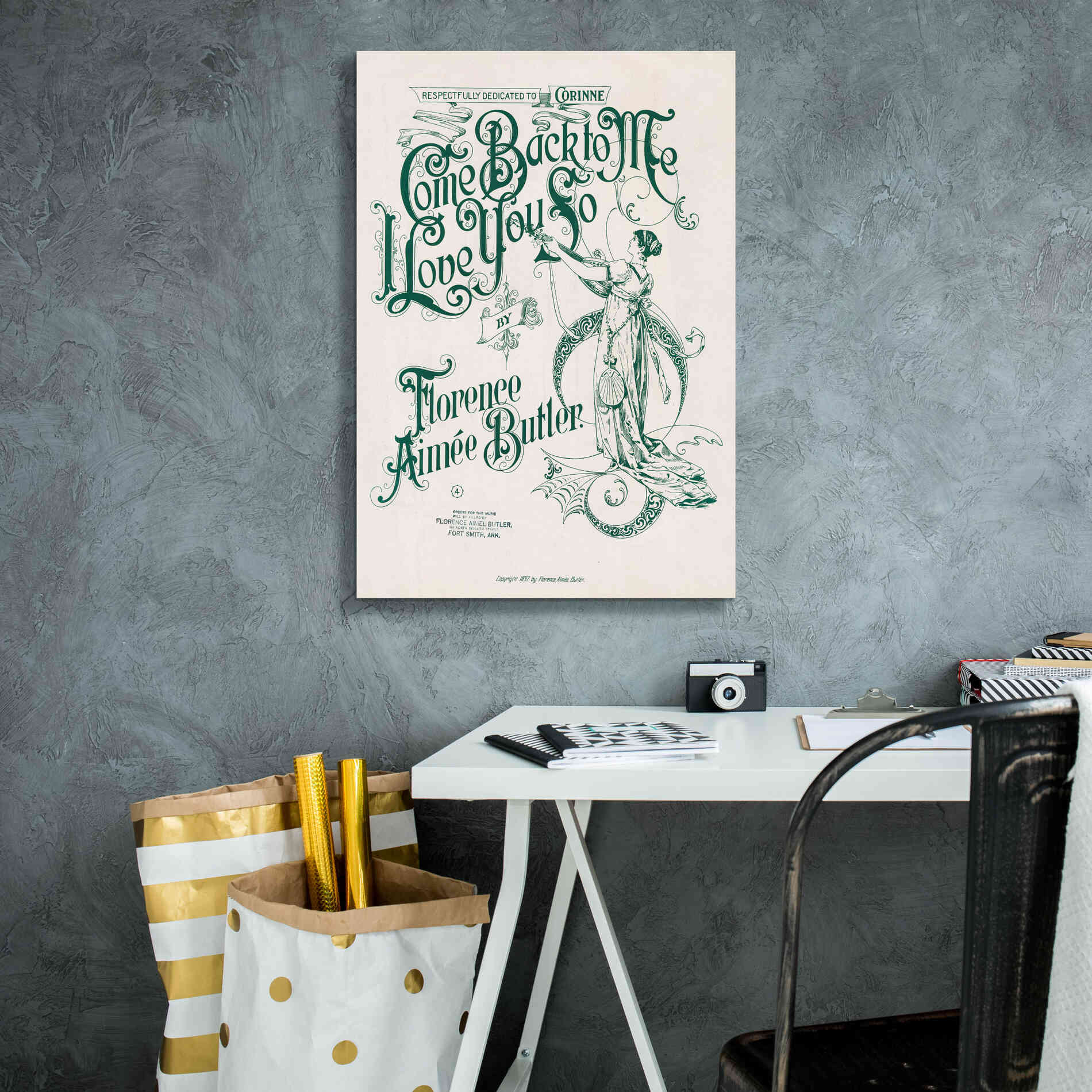 'Come Back To Me I Love You So (1897)' by Epic Portfolio, Giclee Canvas Wall Art,18x26