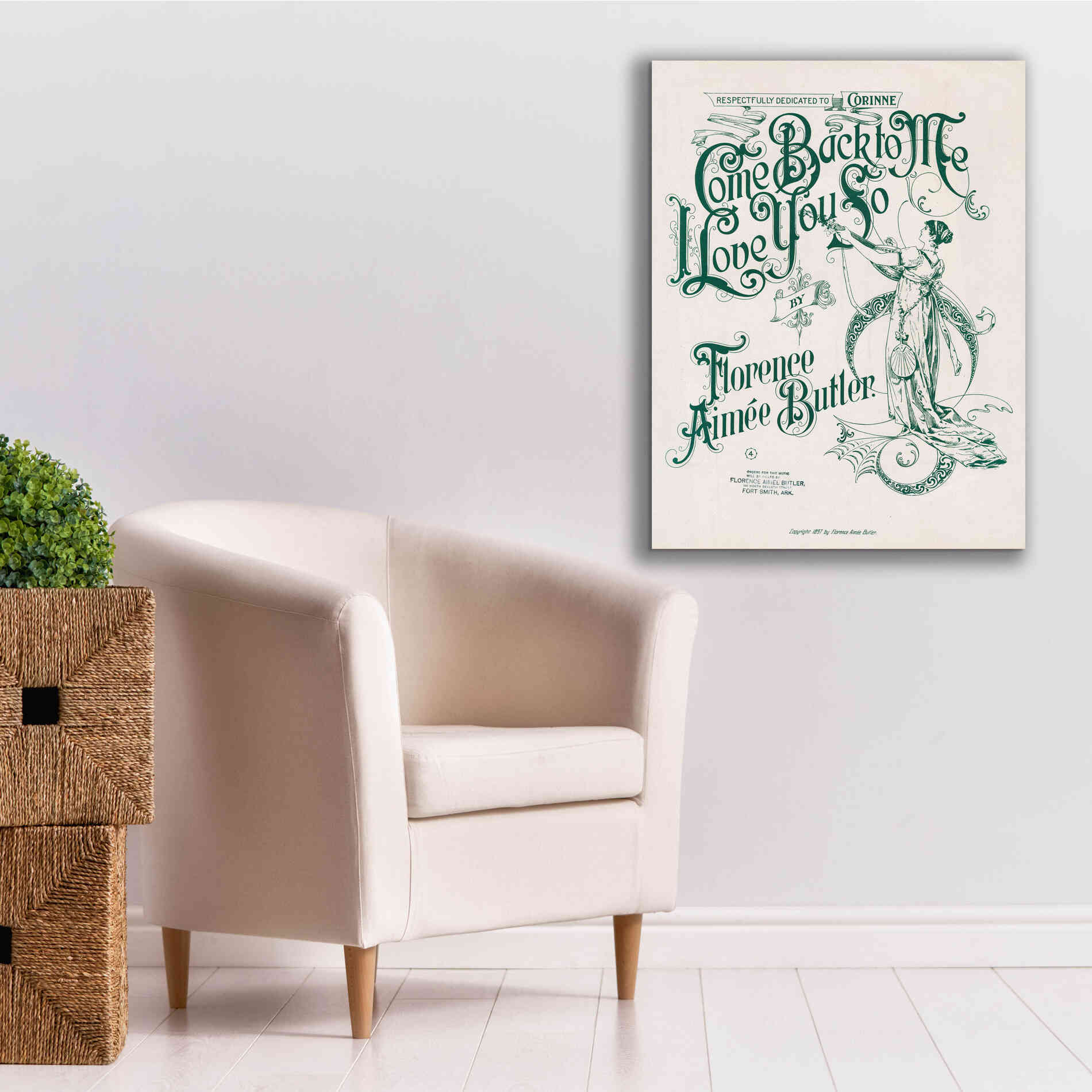 'Come Back To Me I Love You So (1897)' by Epic Portfolio, Giclee Canvas Wall Art,26x34