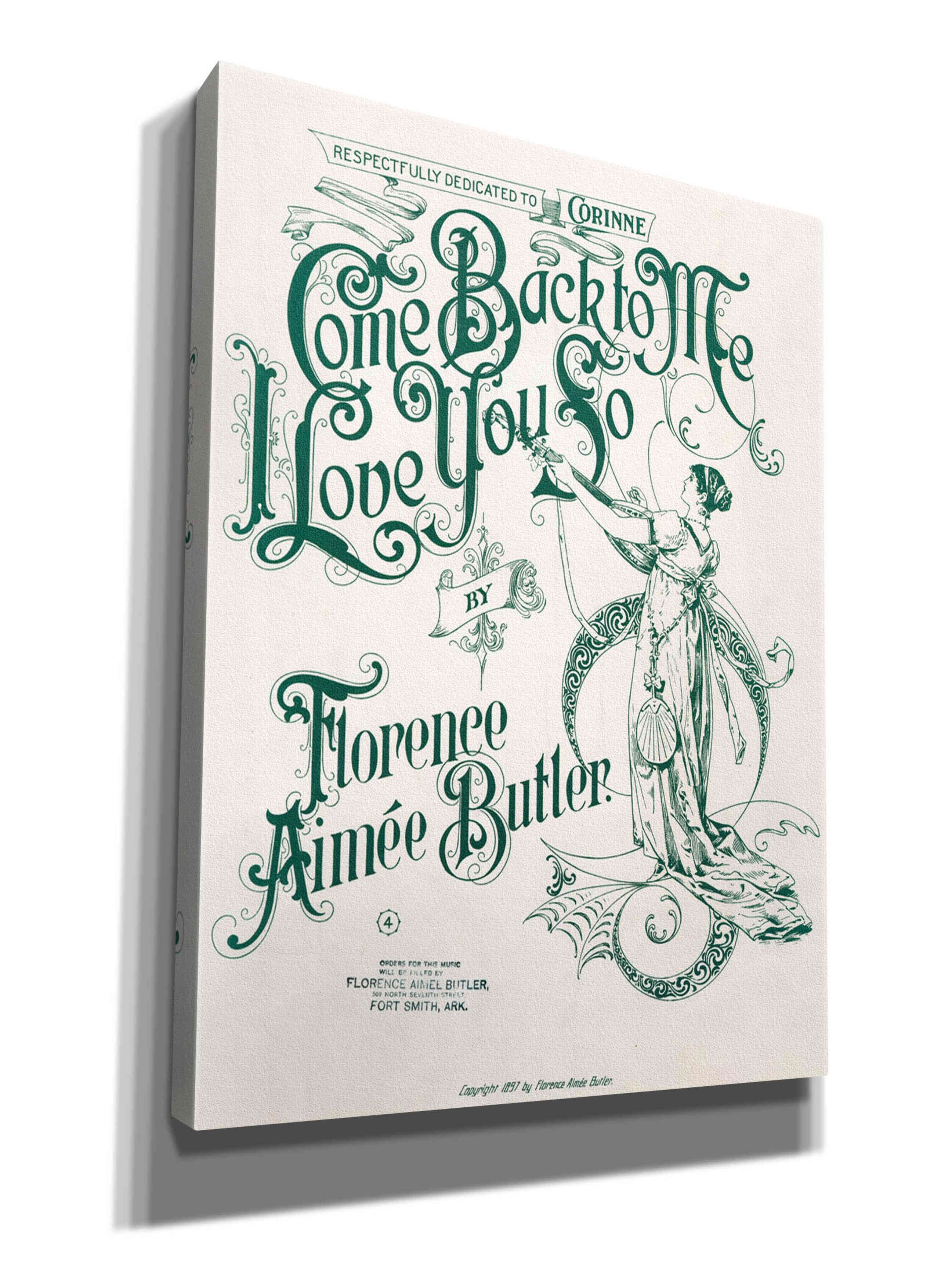 'Come Back To Me I Love You So (1897)' by Epic Portfolio, Giclee Canvas Wall Art