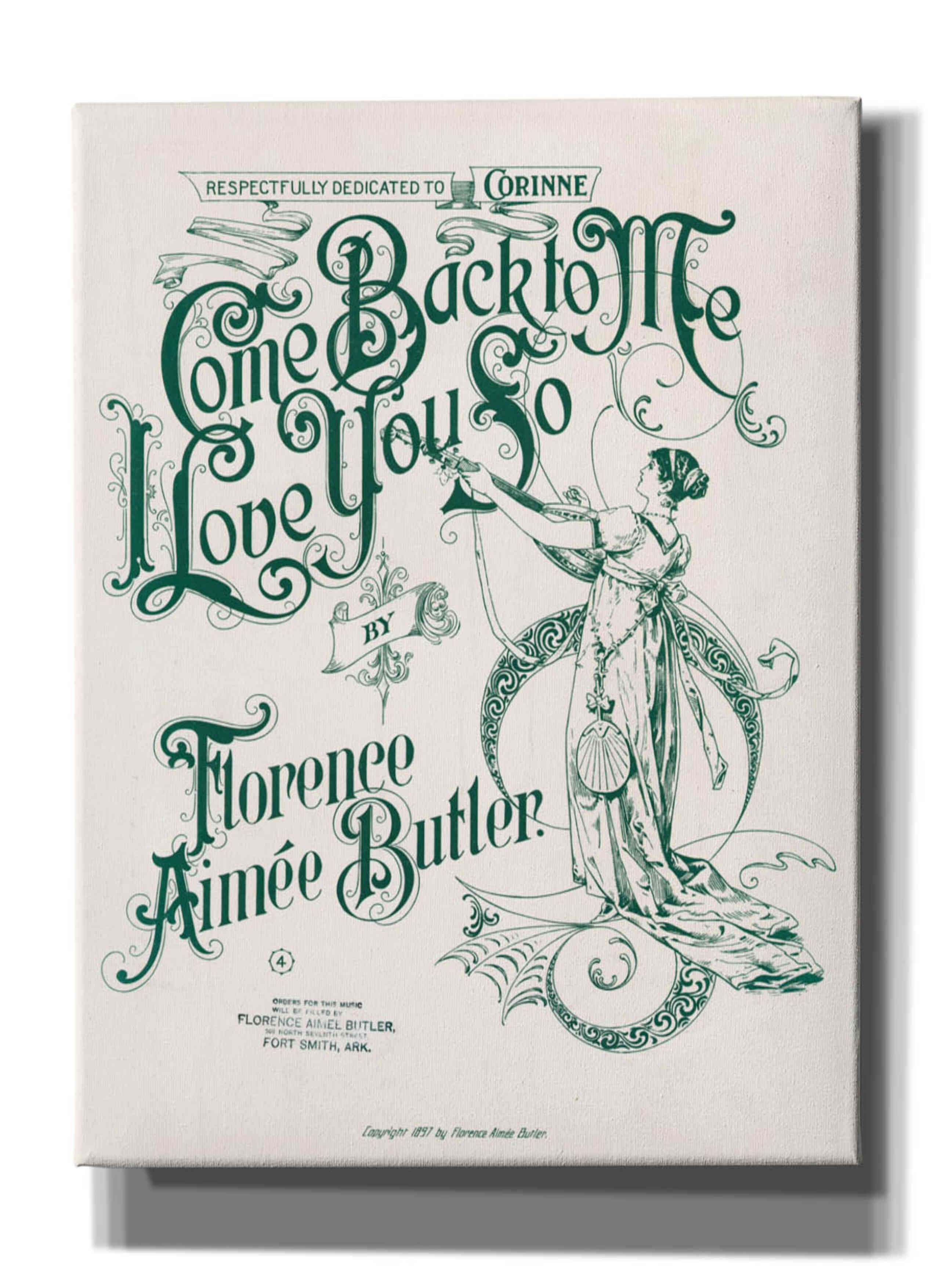 'Come Back To Me I Love You So (1897)' by Epic Portfolio, Giclee Canvas Wall Art