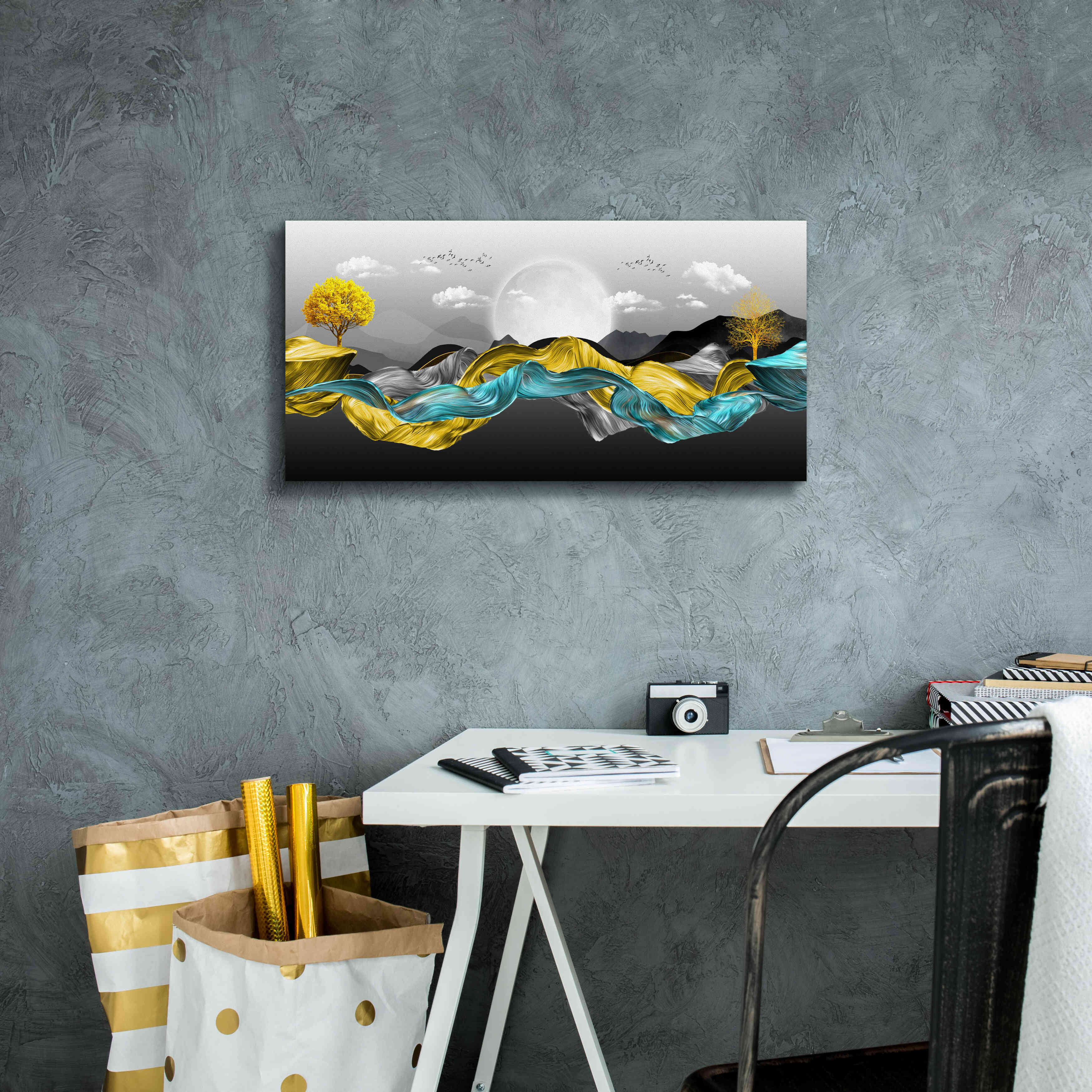 Epic Graffiti'The Silky Mountains' by Epic Portfolio, Giclee Canvas Wall Art,24 x 12
