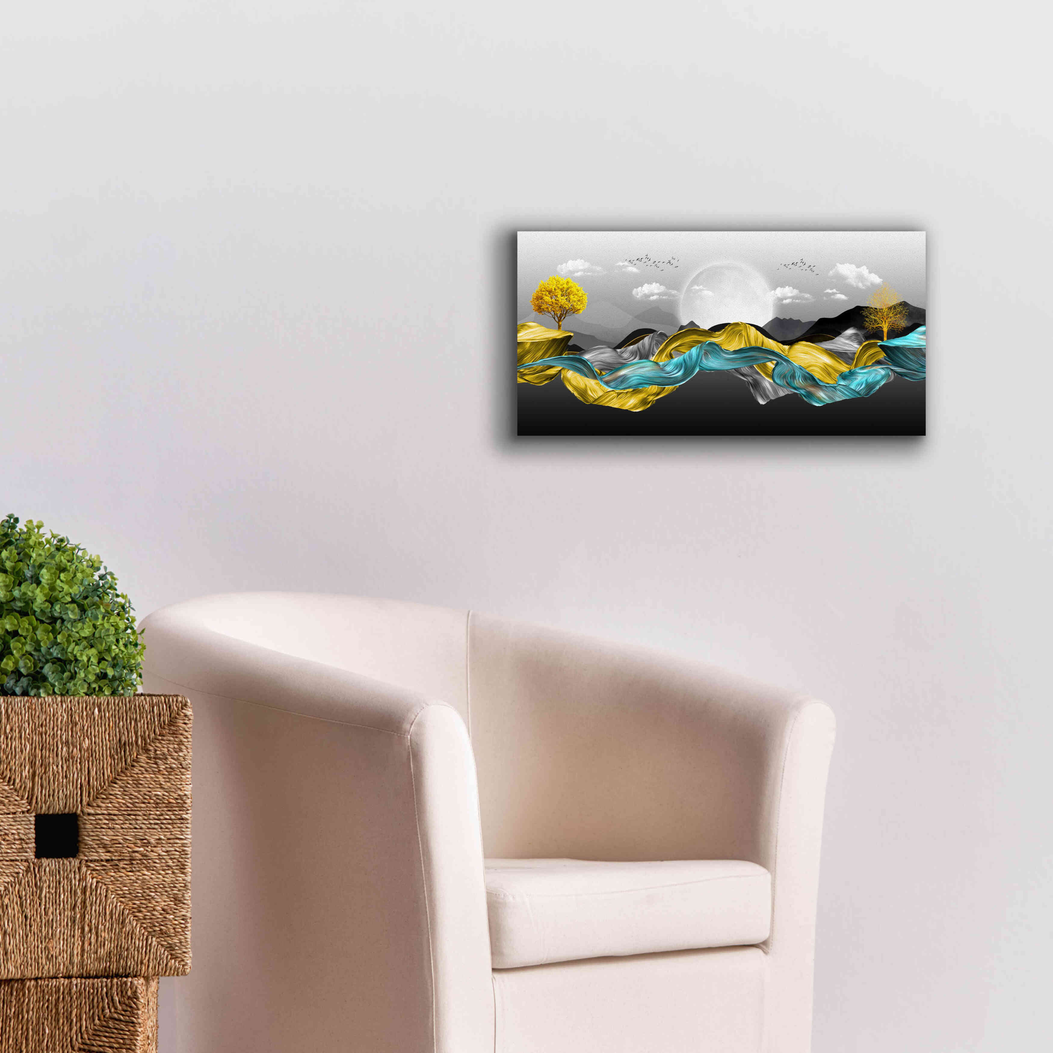 Epic Graffiti'The Silky Mountains' by Epic Portfolio, Giclee Canvas Wall Art,24 x 12