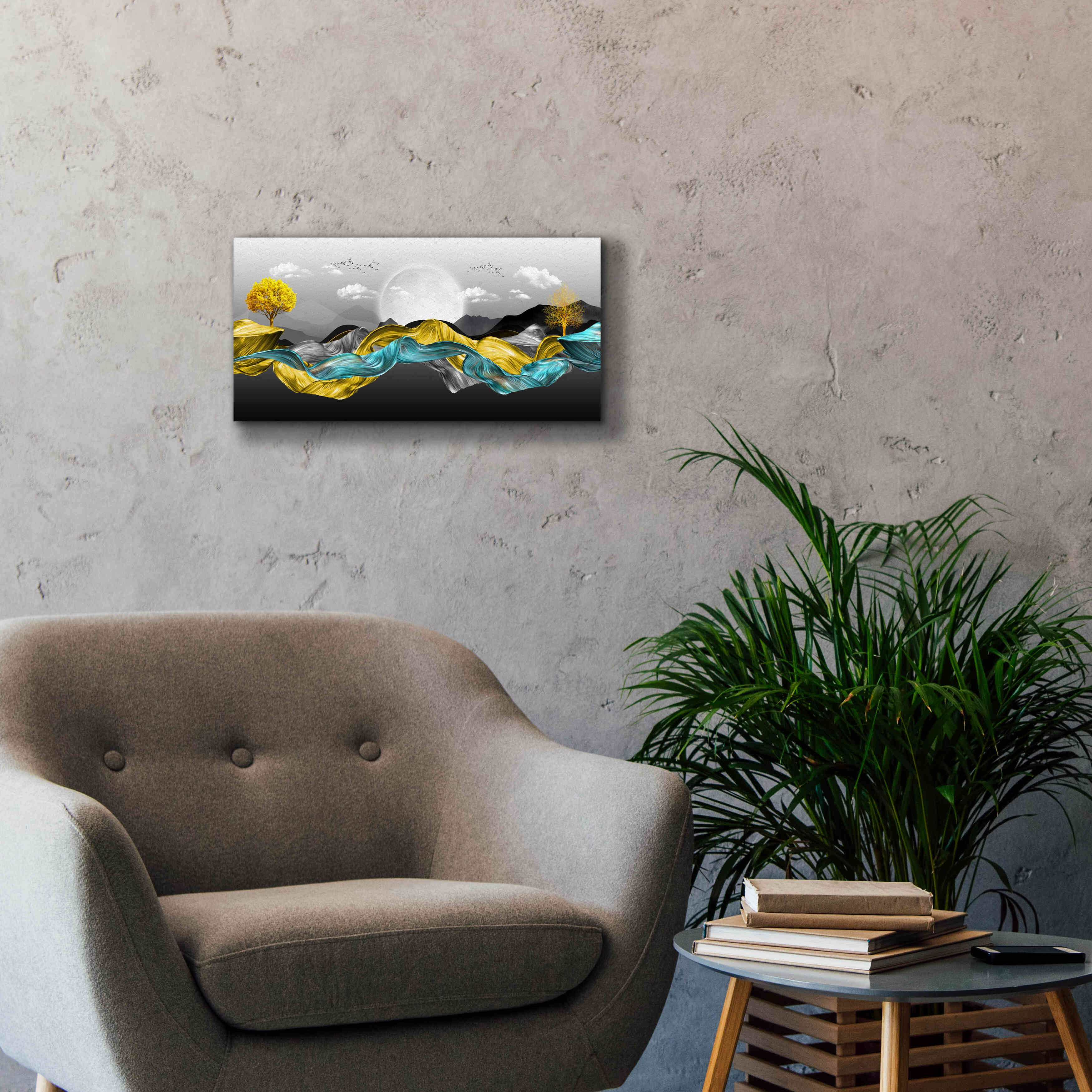 Epic Graffiti'The Silky Mountains' by Epic Portfolio, Giclee Canvas Wall Art,24 x 12