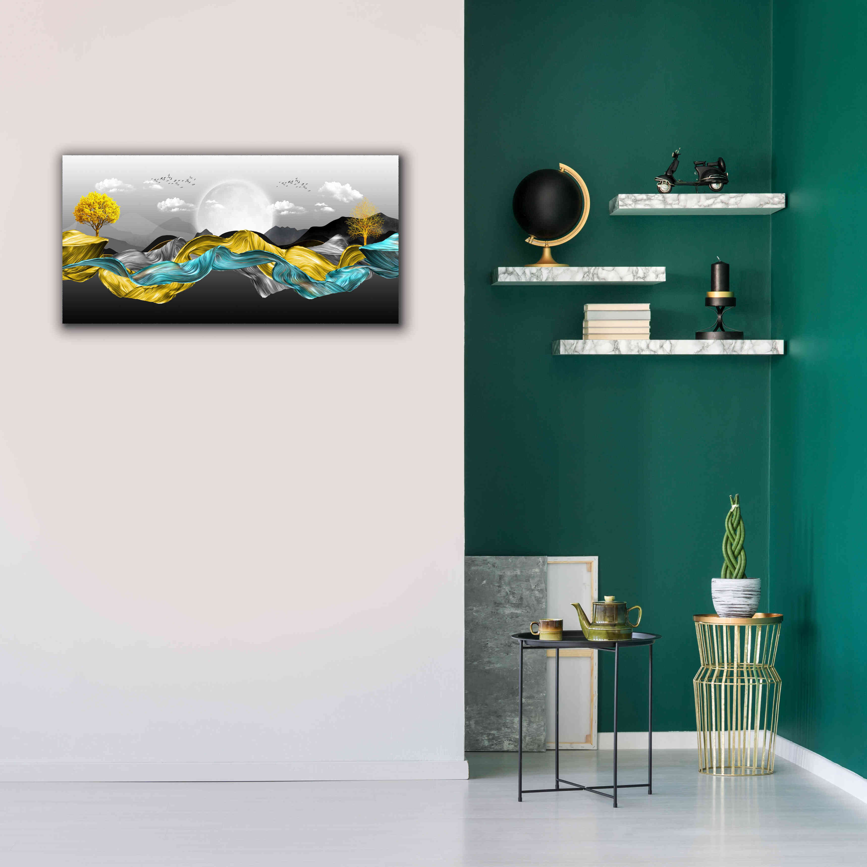 Epic Graffiti'The Silky Mountains' by Epic Portfolio, Giclee Canvas Wall Art,40 x 20