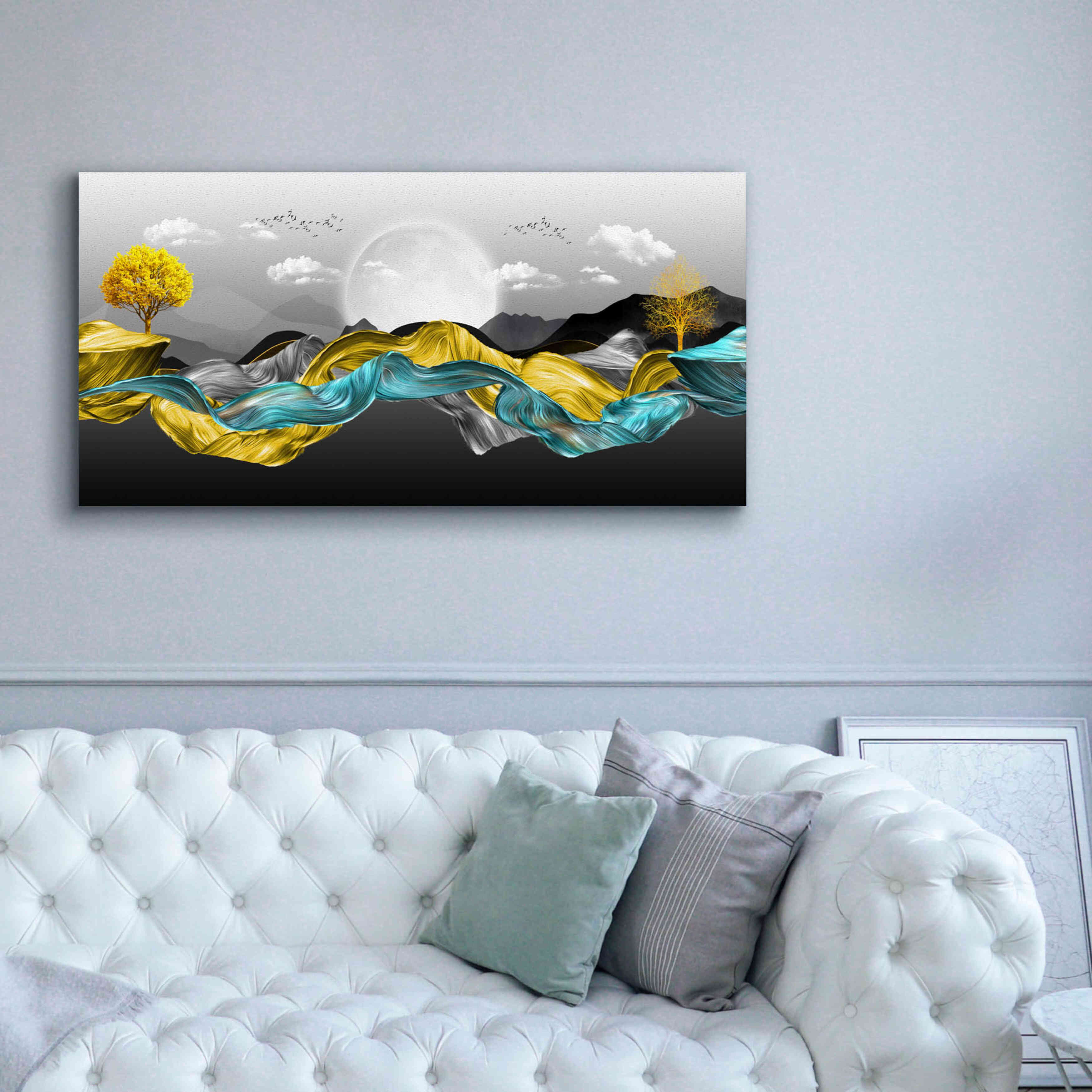 Epic Graffiti'The Silky Mountains' by Epic Portfolio, Giclee Canvas Wall Art,60 x 30