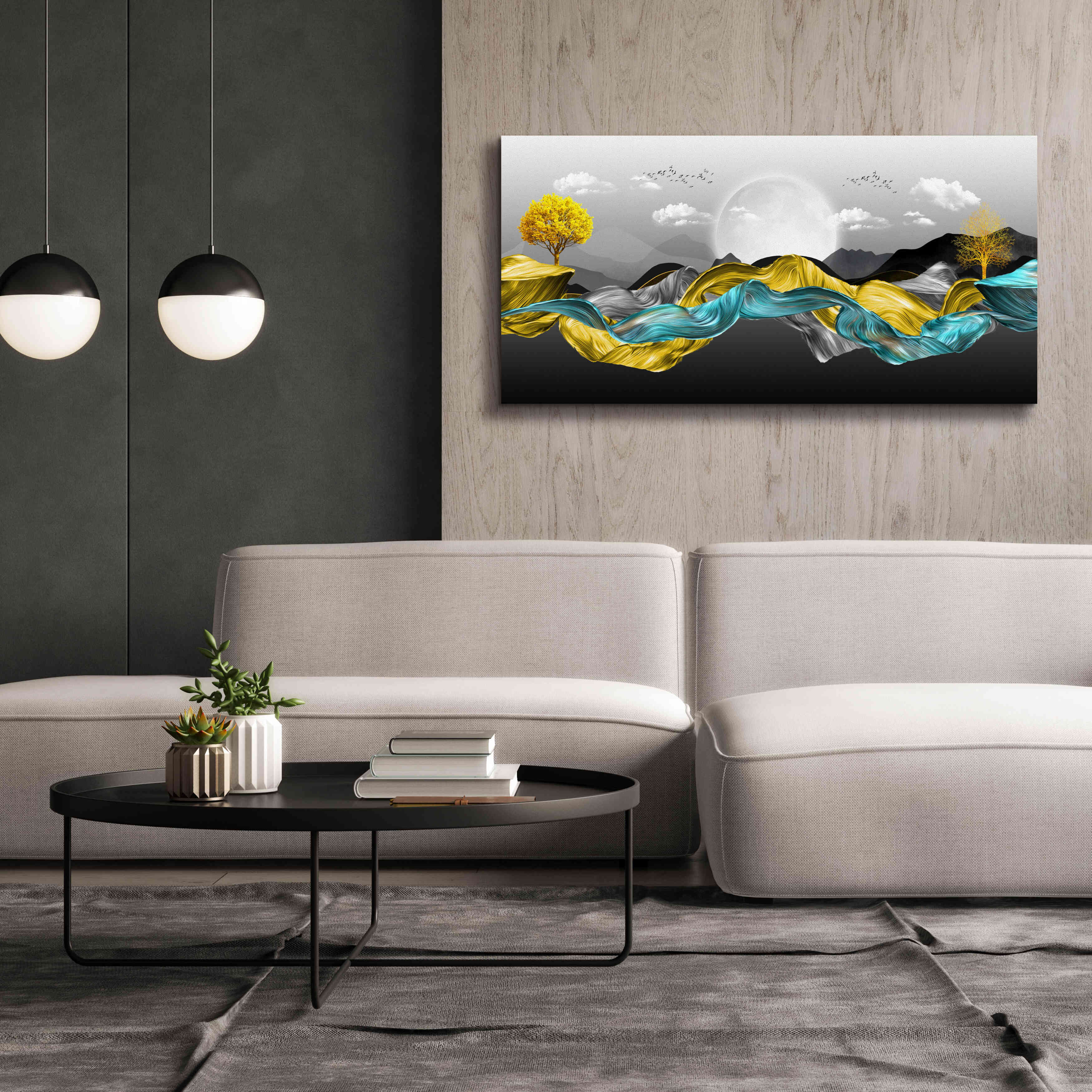 Epic Graffiti'The Silky Mountains' by Epic Portfolio, Giclee Canvas Wall Art,60 x 30