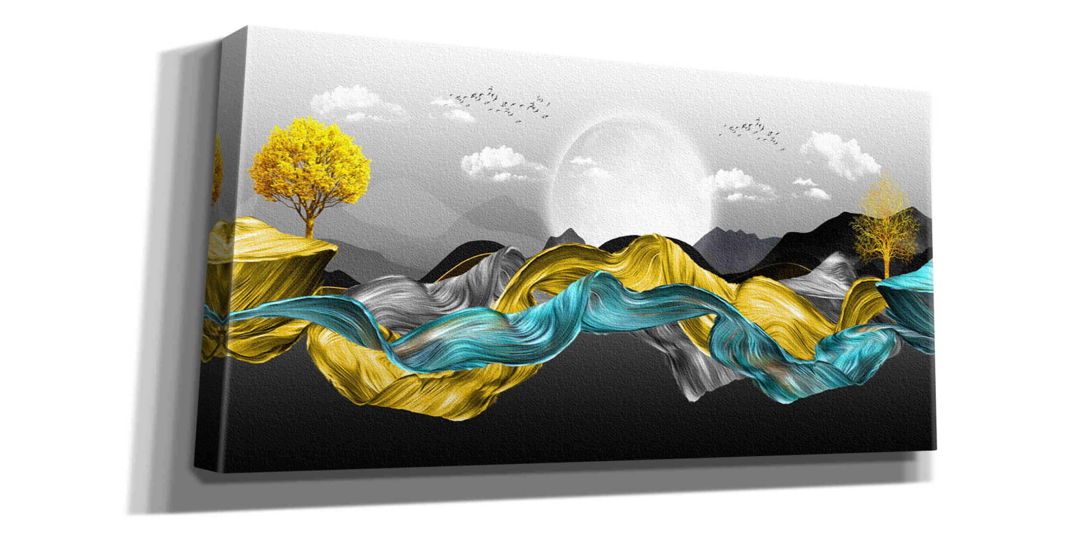 Epic Graffiti'The Silky Mountains' by Epic Portfolio, Giclee Canvas Wall Art