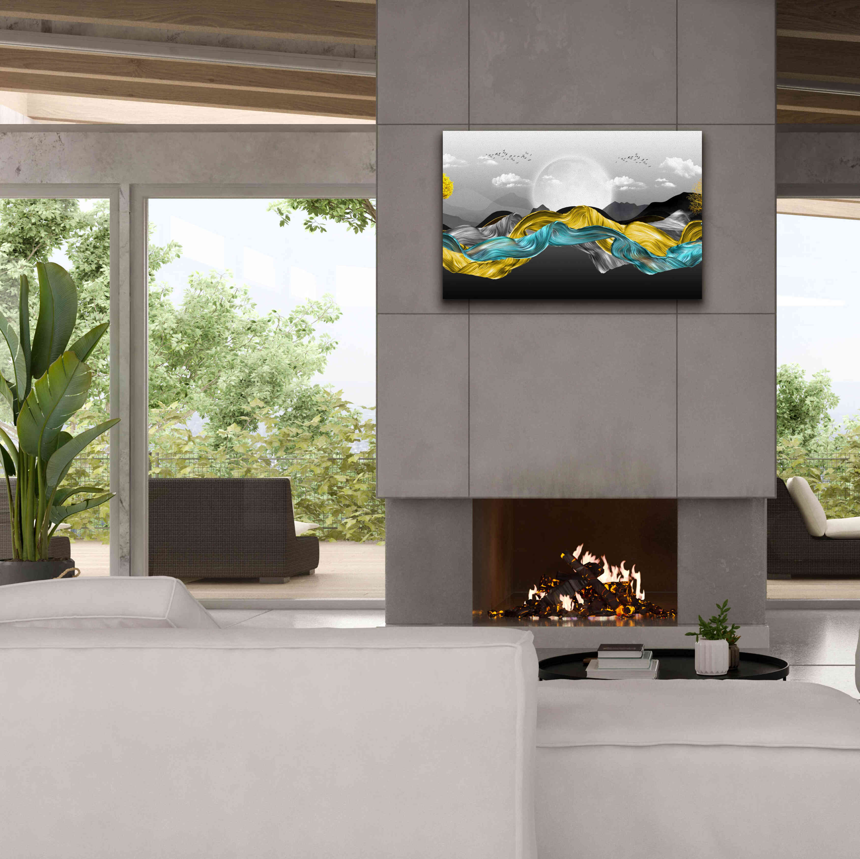 Epic Graffiti'The Silky Mountains Crop' by Epic Portfolio, Giclee Canvas Wall Art,40 x 26