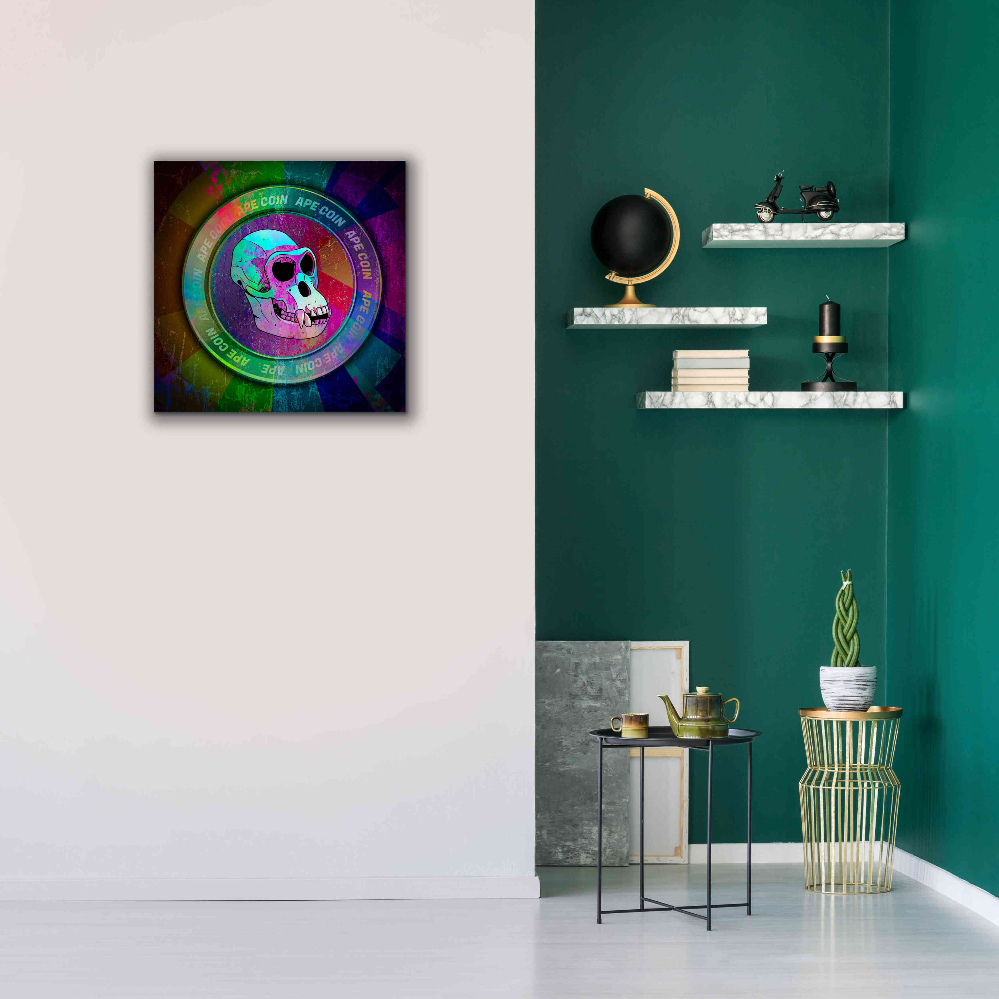 'Ape Crypto Coin' by Epic Portfolio, Canvas Wall Art,26 x 26