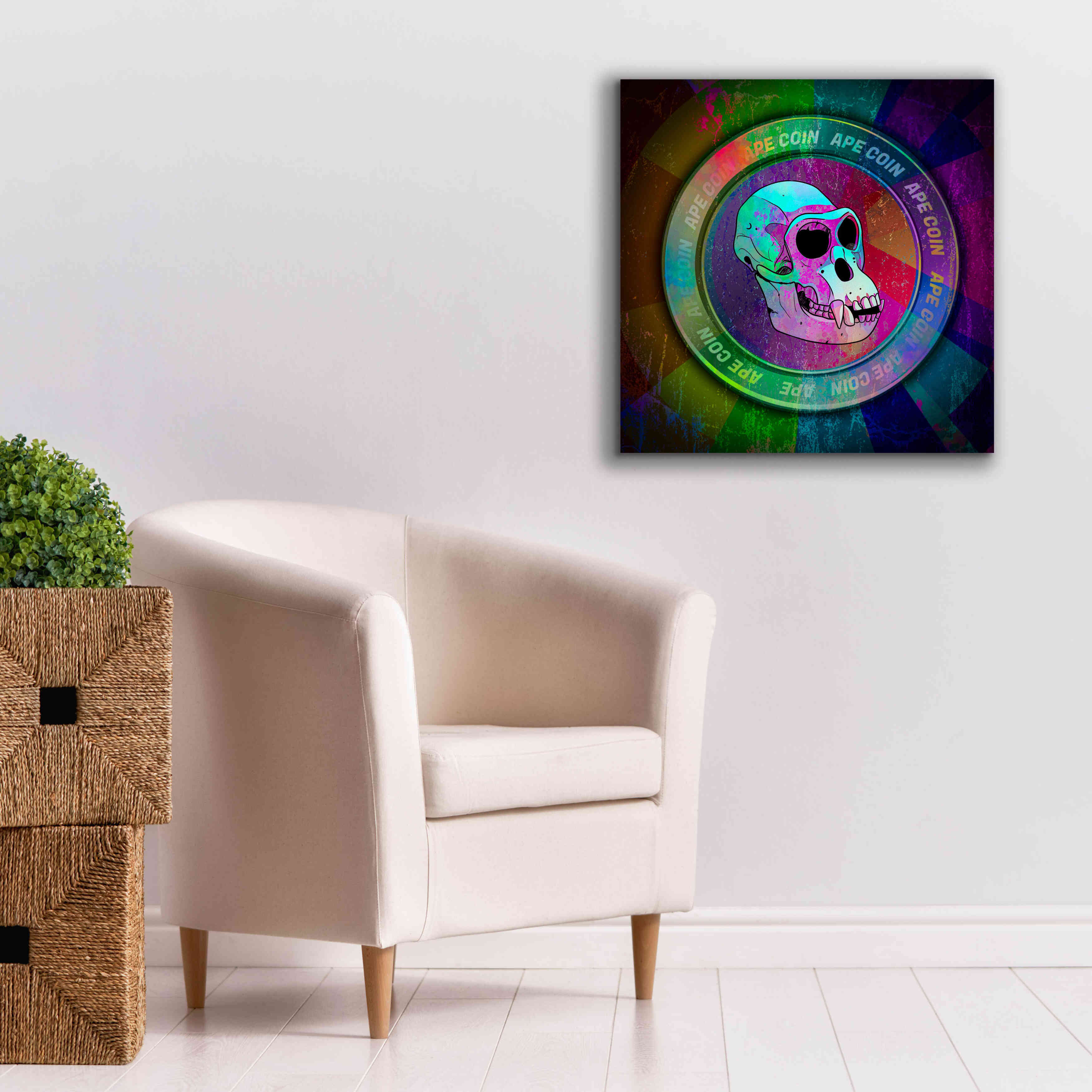 'Ape Crypto Coin' by Epic Portfolio, Canvas Wall Art,26 x 26