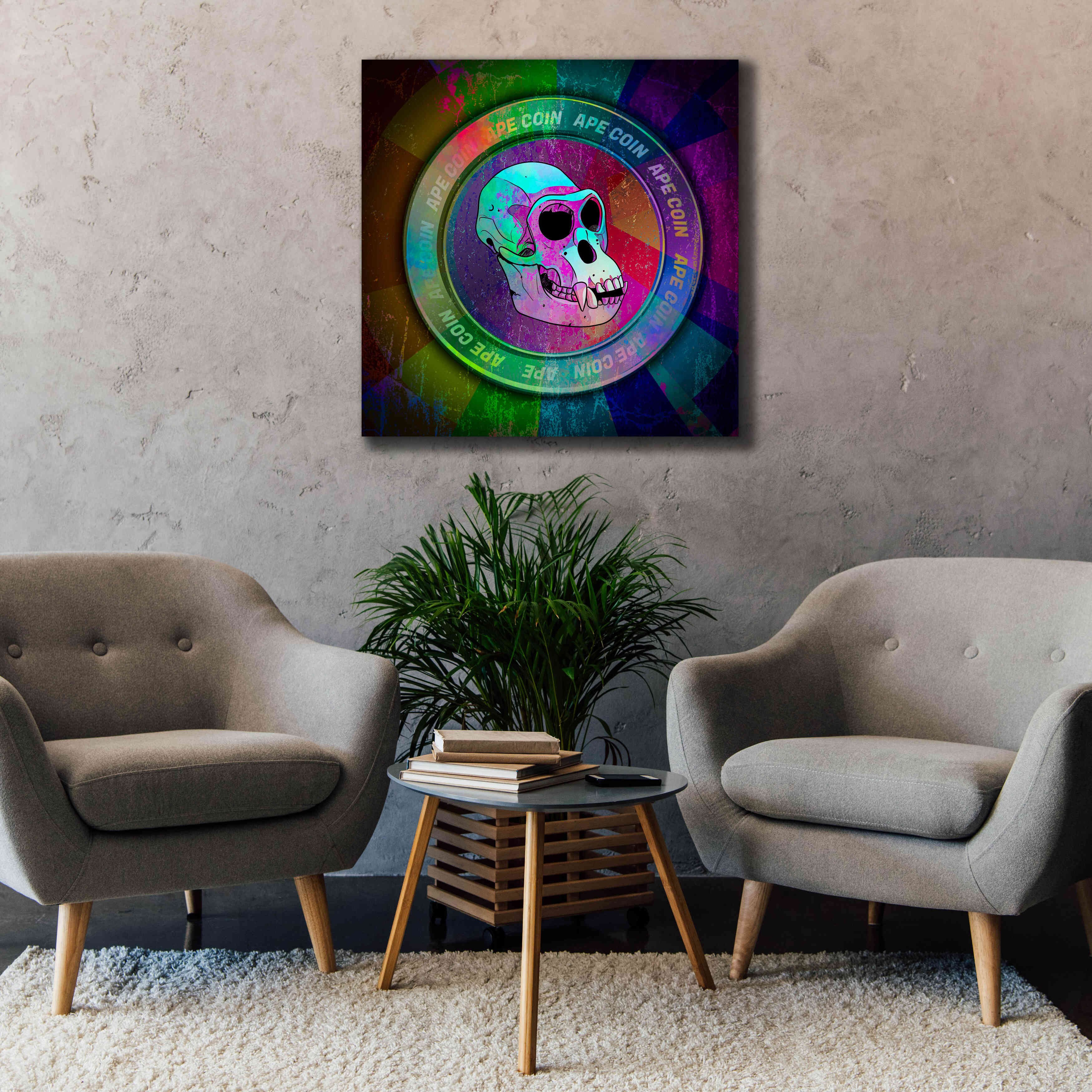 'Ape Crypto Coin' by Epic Portfolio, Canvas Wall Art,37 x 37