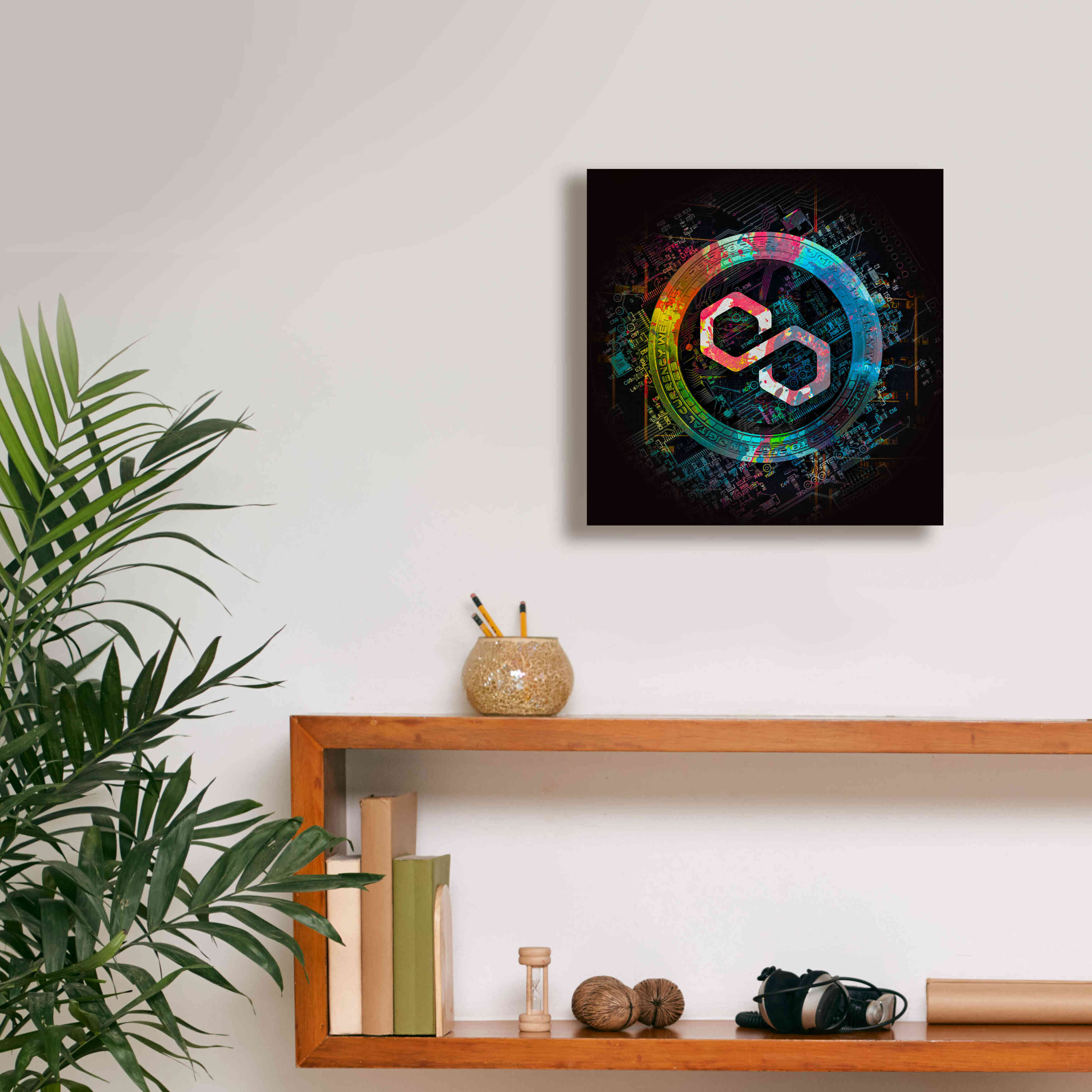'Polygon Crypto Giga Coin' by Epic Portfolio, Canvas Wall Art,12 x 12