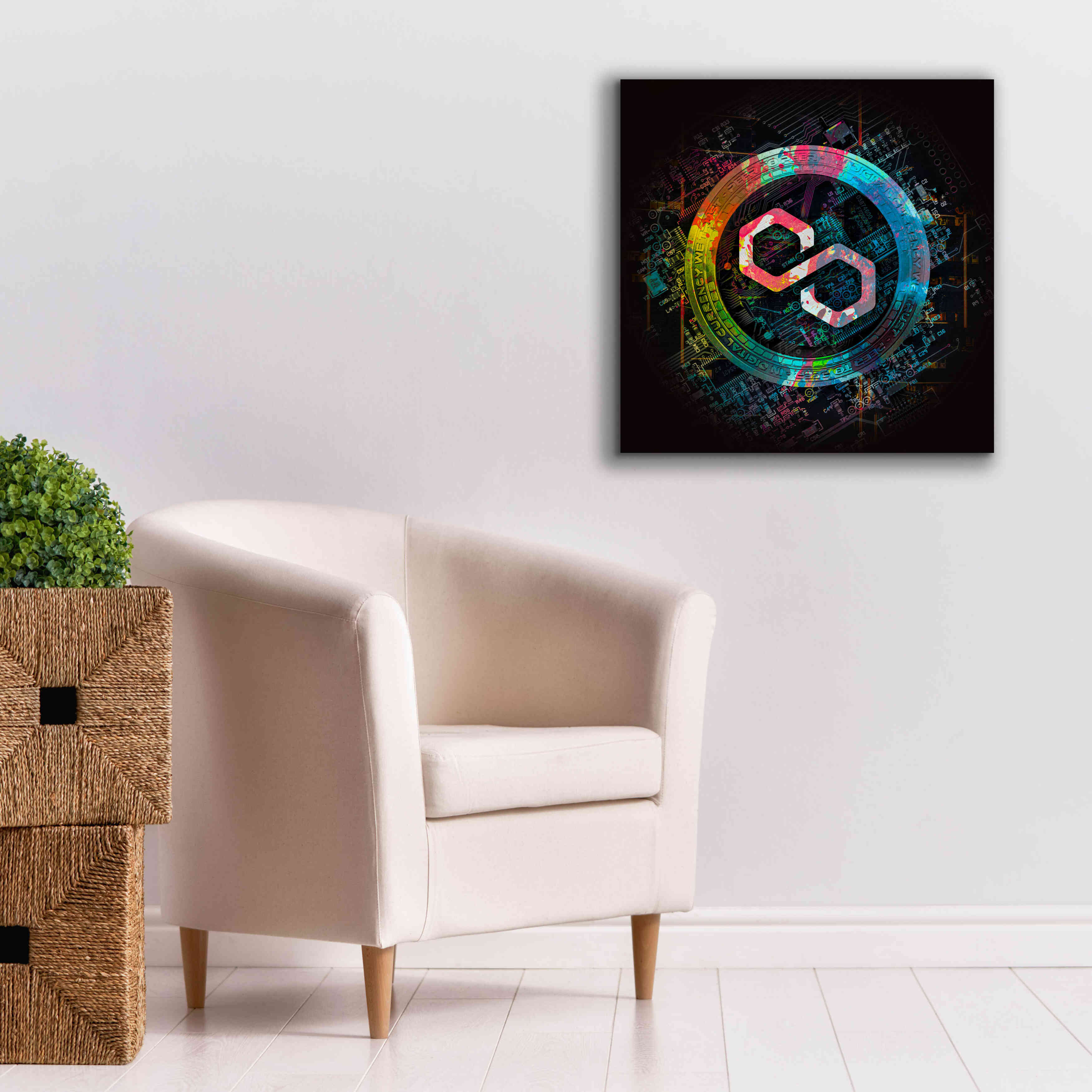 'Polygon Crypto Giga Coin' by Epic Portfolio, Canvas Wall Art,26 x 26