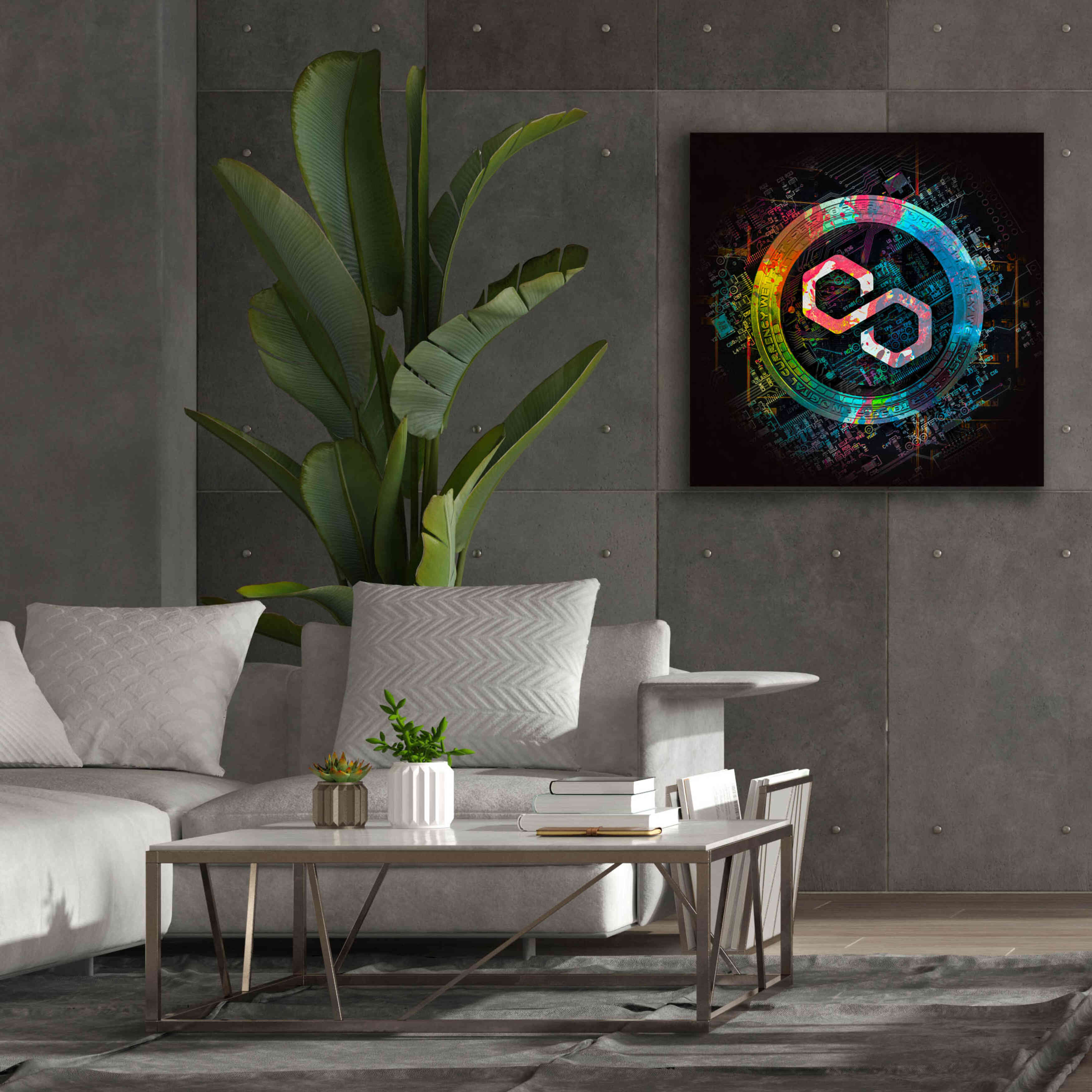 'Polygon Crypto Giga Coin' by Epic Portfolio, Canvas Wall Art,37 x 37