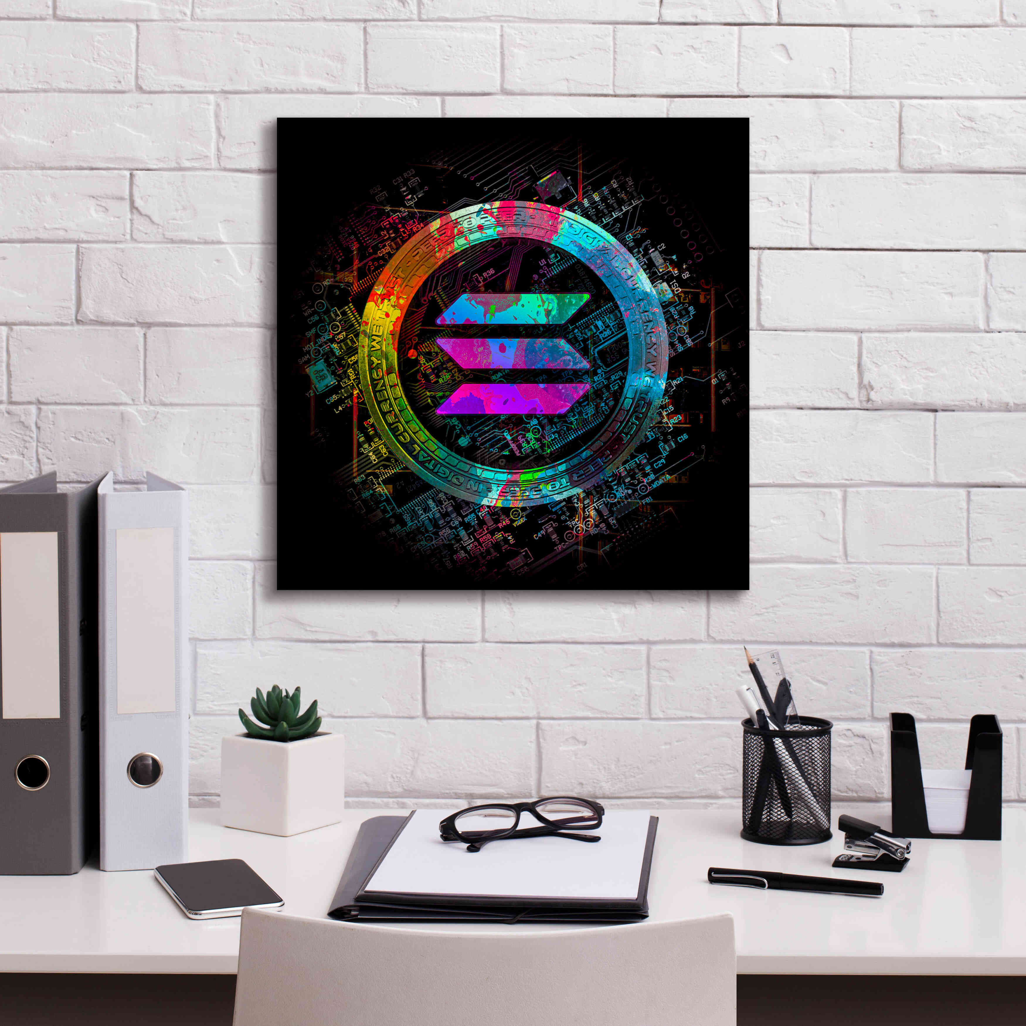 'Solana Crypto Giga Coin' by Epic Portfolio, Canvas Wall Art,18 x 18