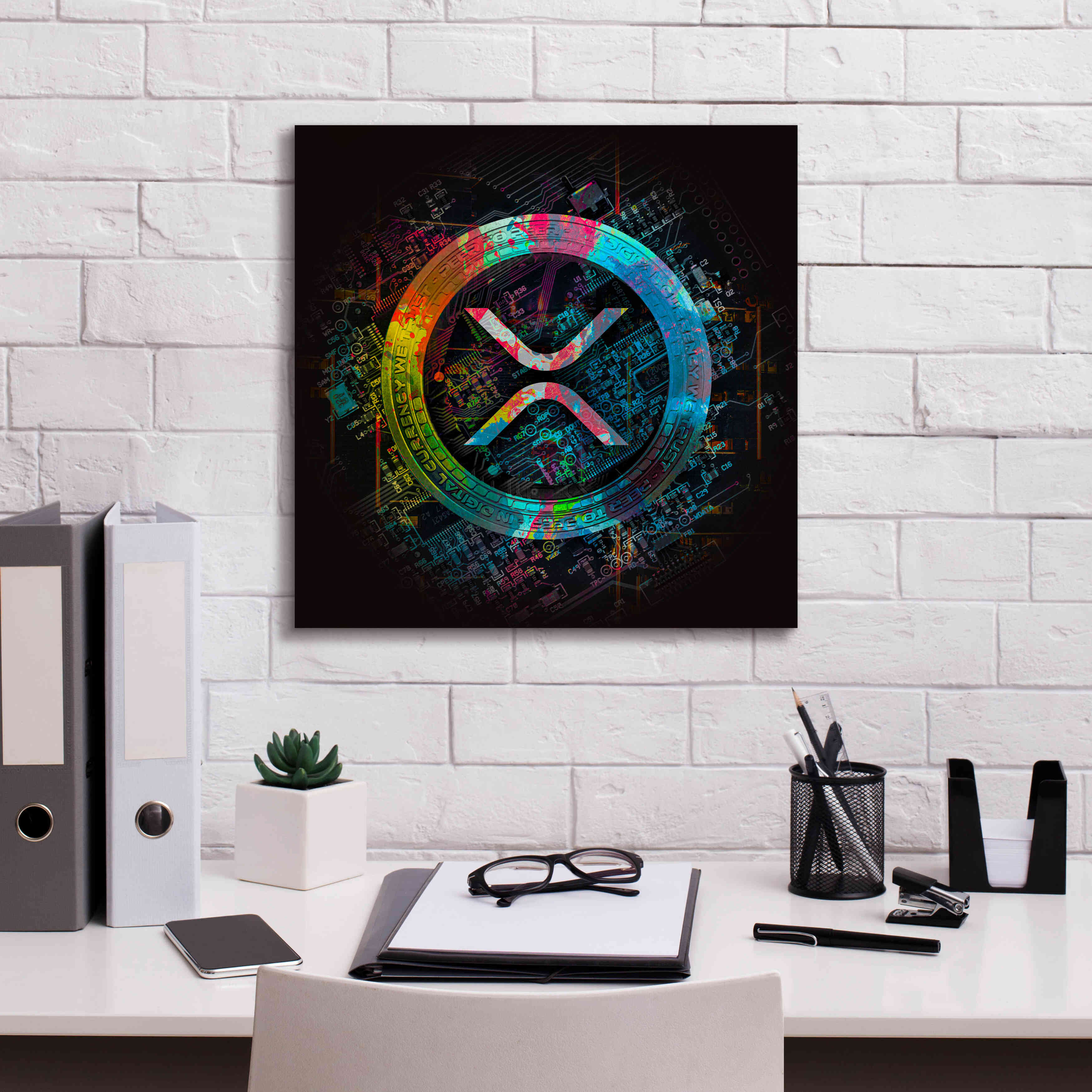 'XRP Crypto Giga Coin' by Epic Portfolio, Canvas Wall Art,18 x 18