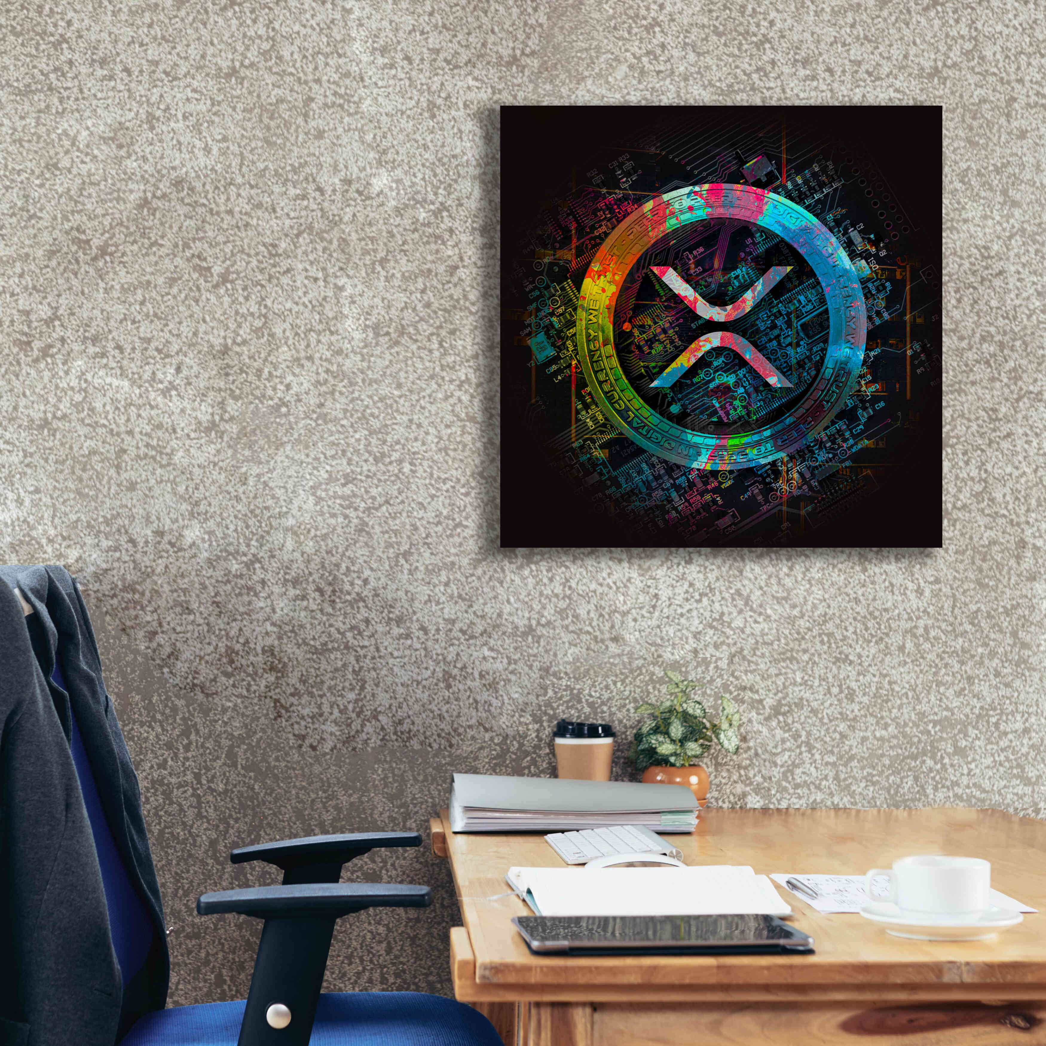 'XRP Crypto Giga Coin' by Epic Portfolio, Canvas Wall Art,26 x 26