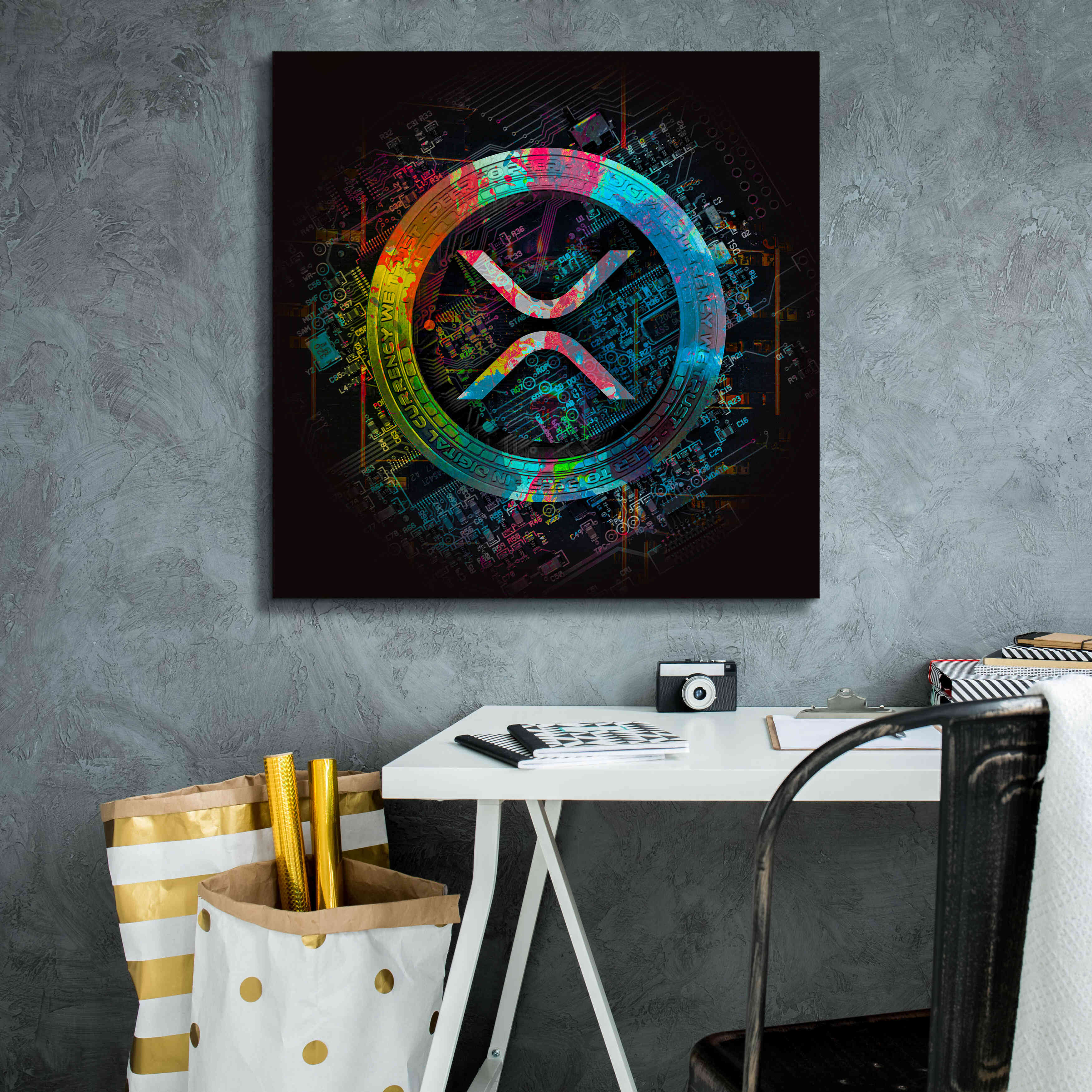 'XRP Crypto Giga Coin' by Epic Portfolio, Canvas Wall Art,26 x 26
