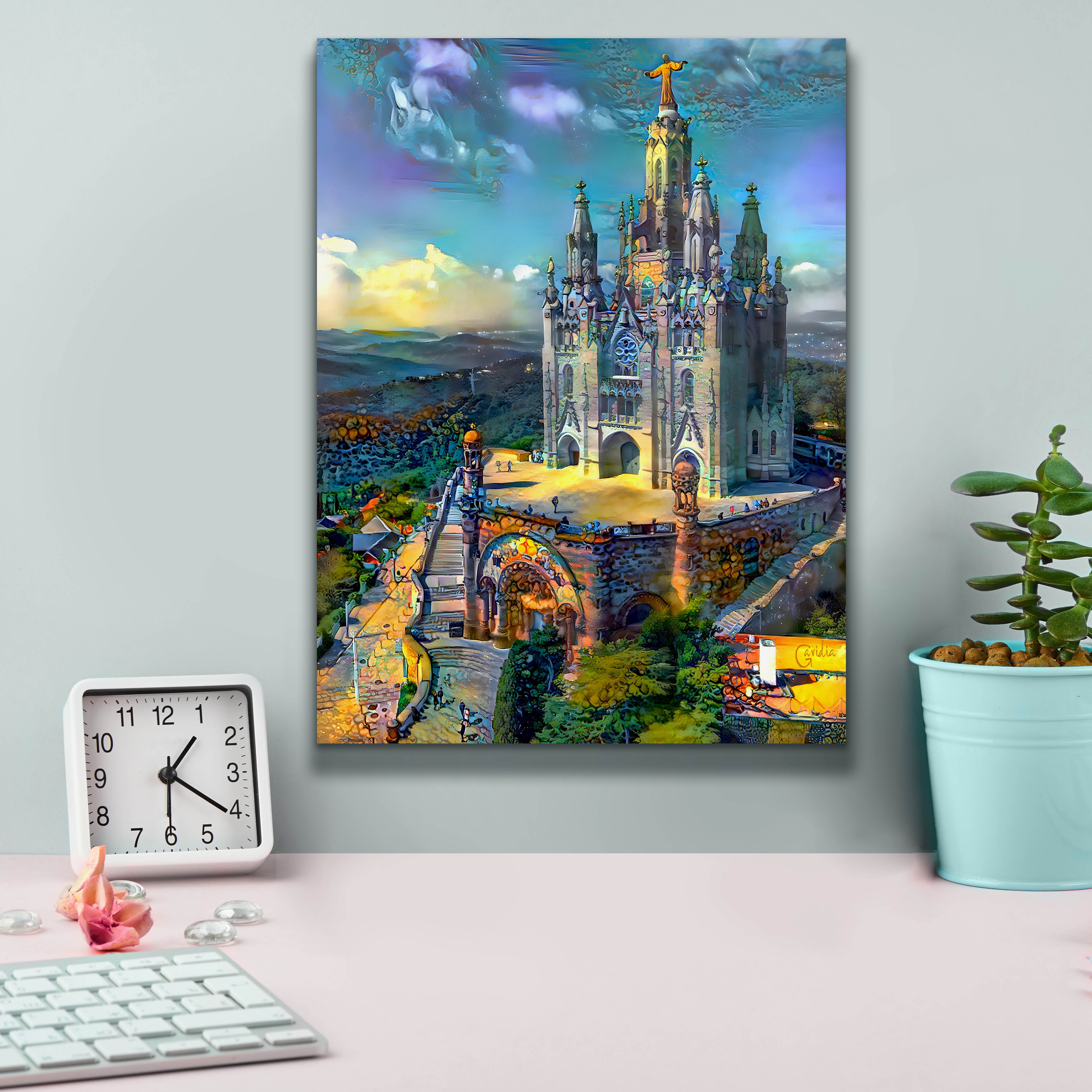 'Barcelona Spain Tibidabo Church' by Pedro Gavidia, Canvas Wall Art,12 x 16
