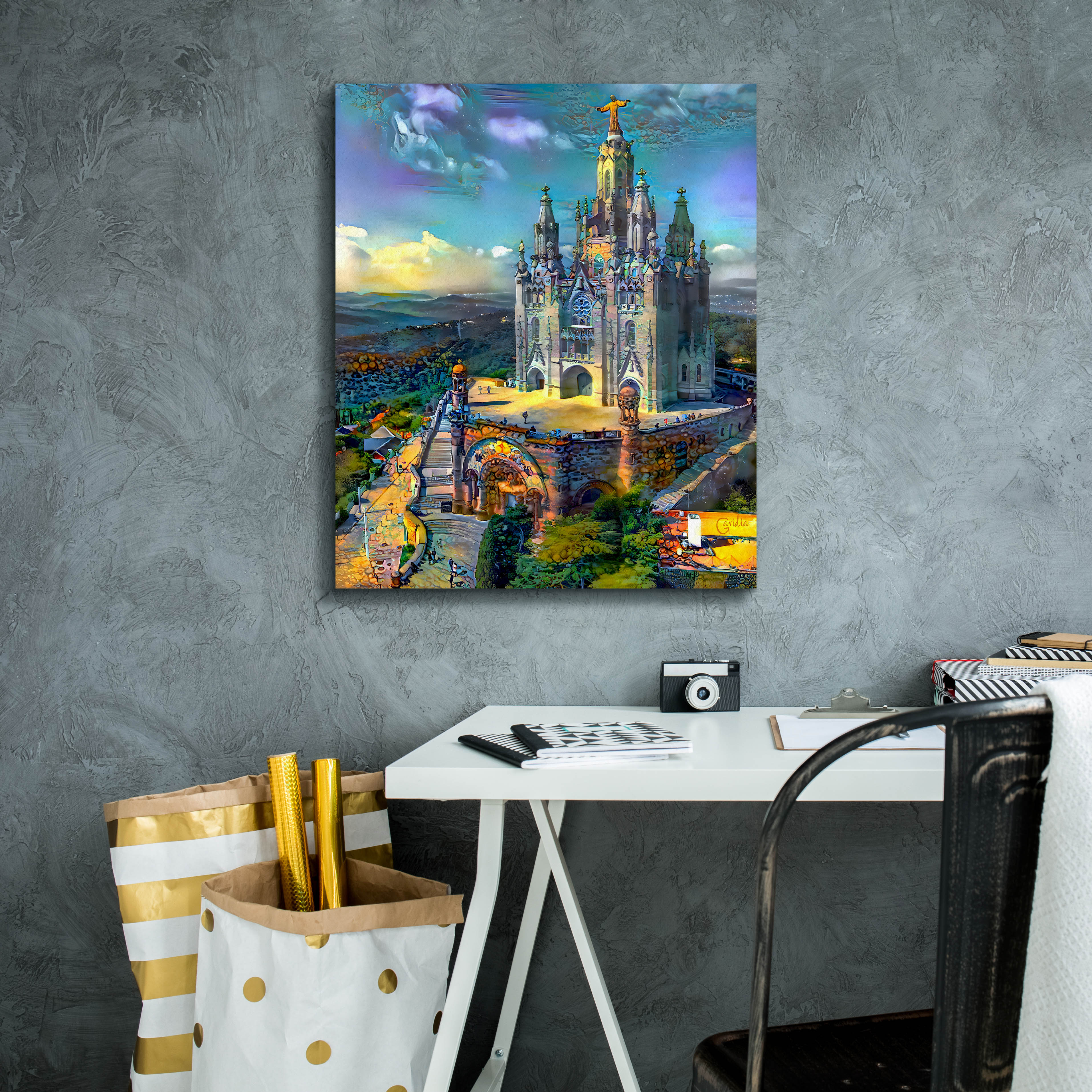 'Barcelona Spain Tibidabo Church' by Pedro Gavidia, Canvas Wall Art,20 x 24