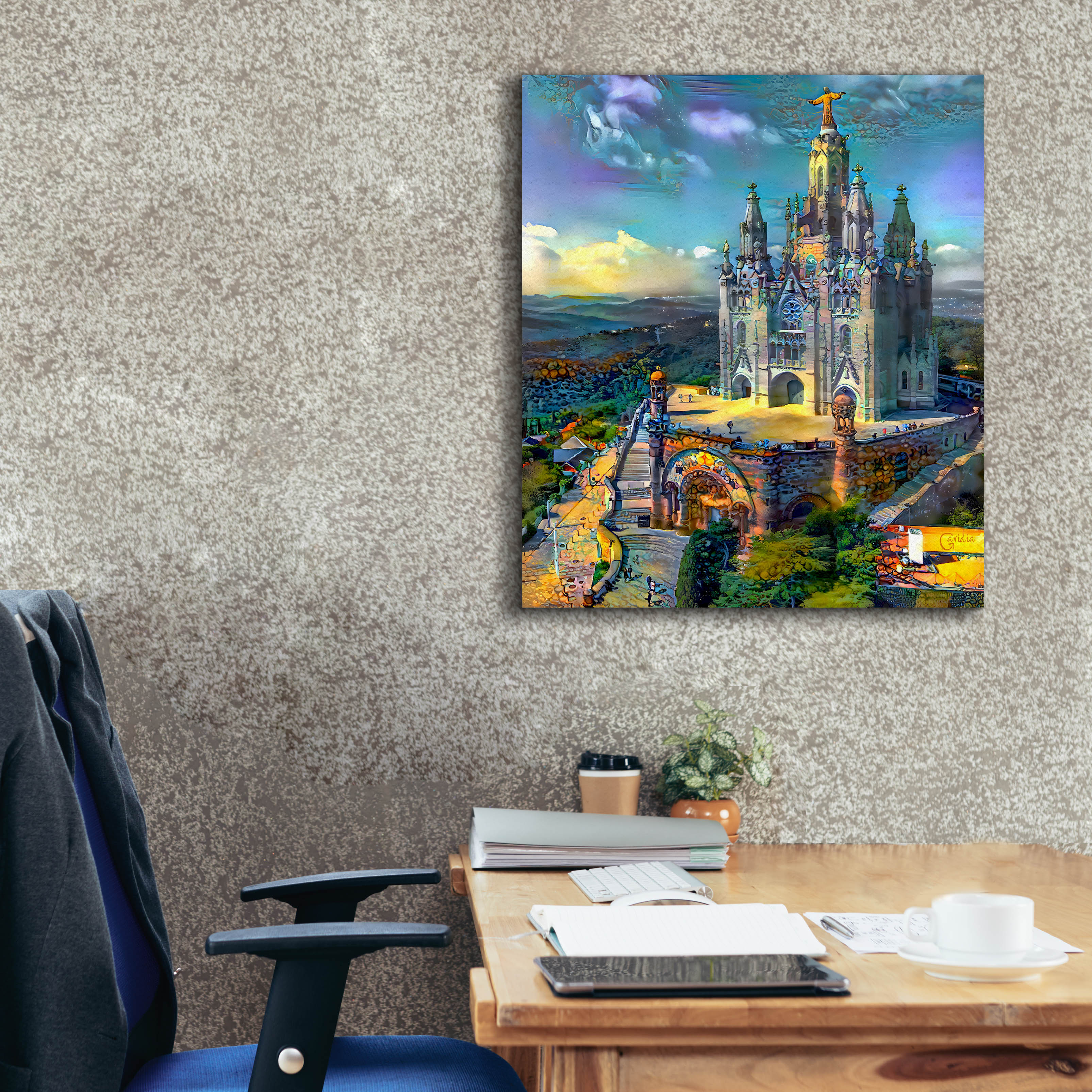 'Barcelona Spain Tibidabo Church' by Pedro Gavidia, Canvas Wall Art,26 x 30