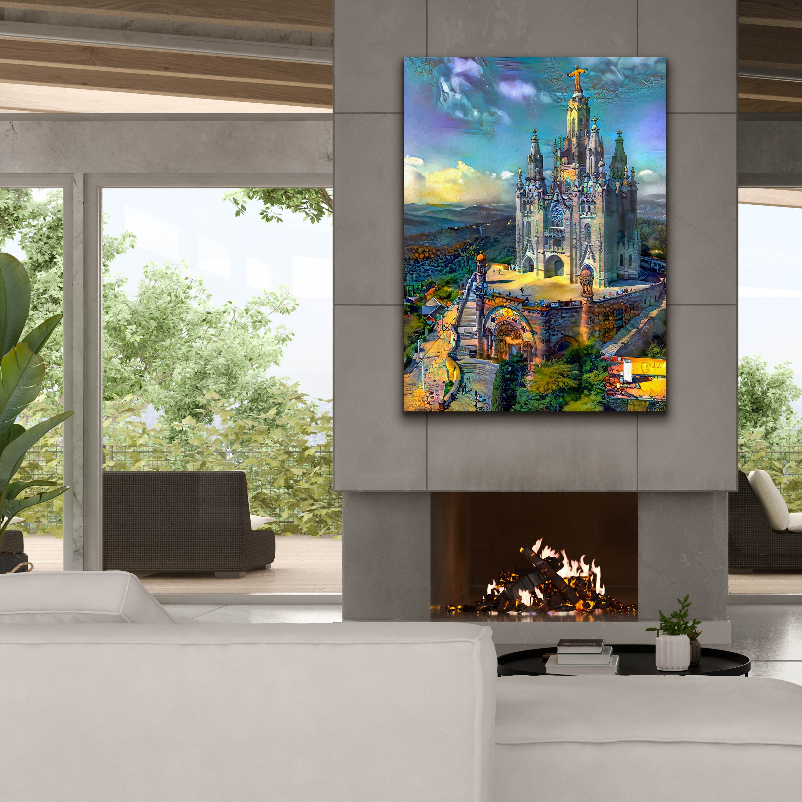 'Barcelona Spain Tibidabo Church' by Pedro Gavidia, Canvas Wall Art,40 x 54