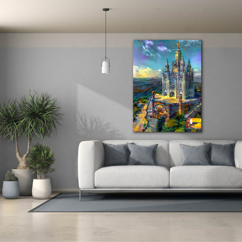 Image of 'Barcelona Spain Tibidabo Church' by Pedro Gavidia, Canvas Wall Art,40 x 54