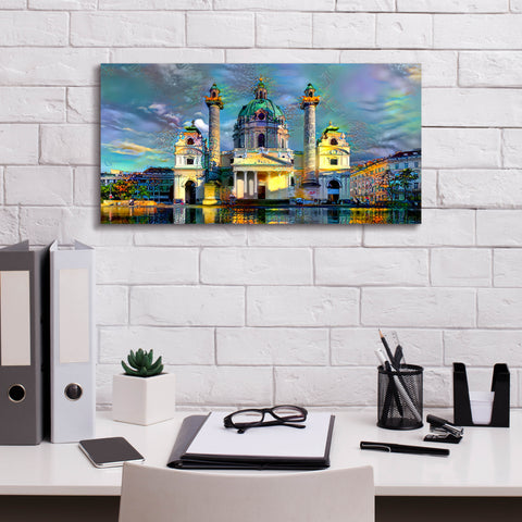 Image of 'Vienna Austria Karlskirche' by Pedro Gavidia, Canvas Wall Art,24 x 12