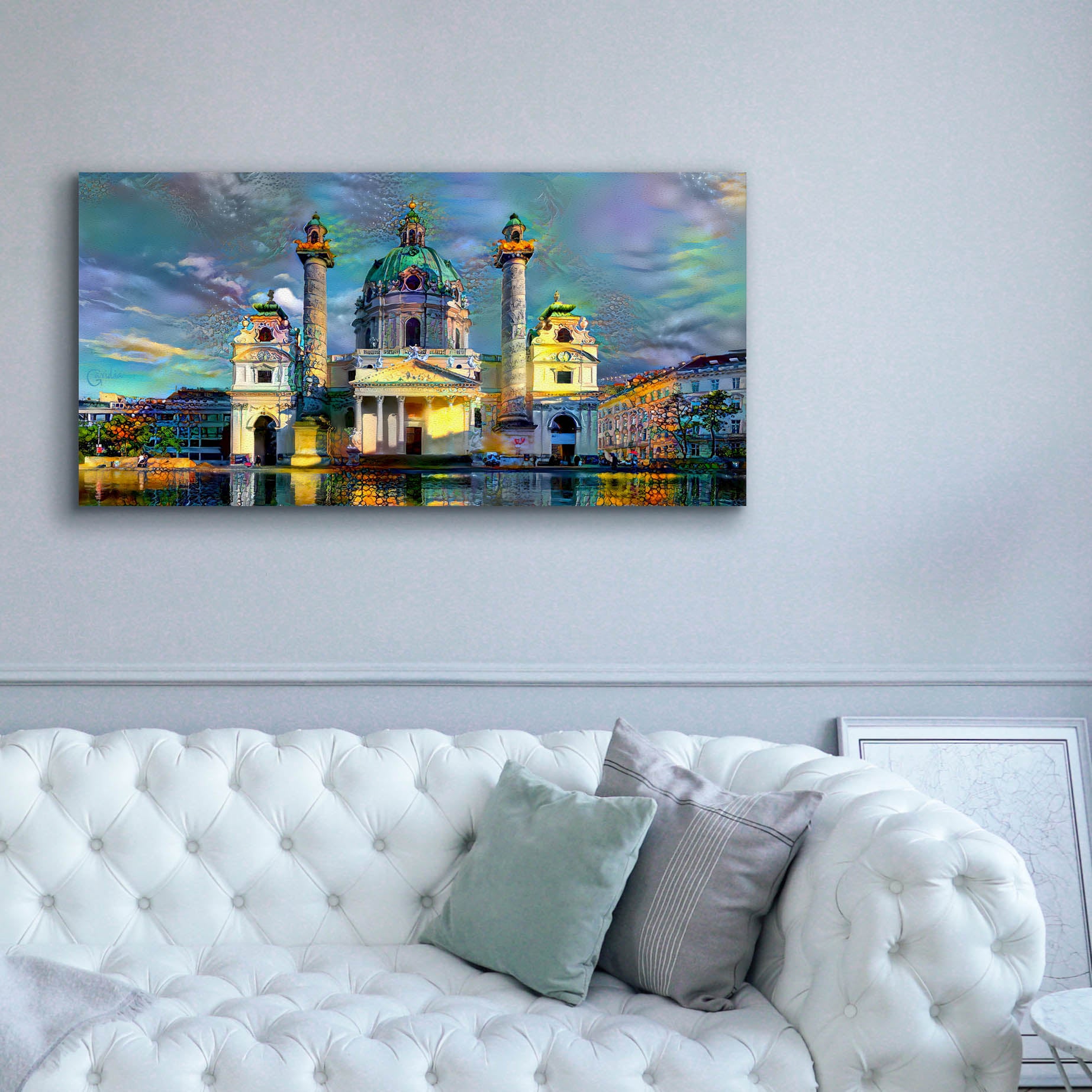 'Vienna Austria Karlskirche' by Pedro Gavidia, Canvas Wall Art,60 x 30