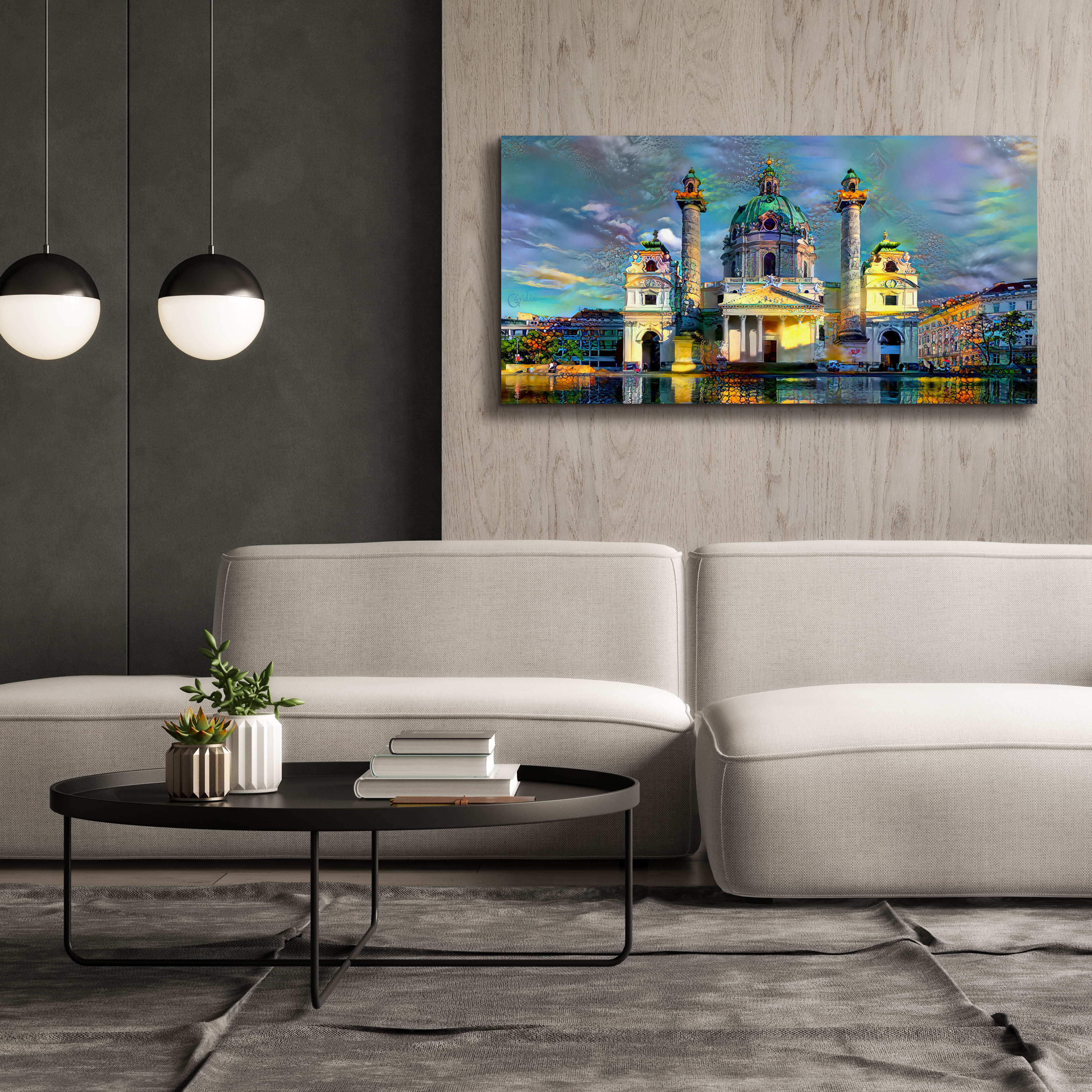 'Vienna Austria Karlskirche' by Pedro Gavidia, Canvas Wall Art,60 x 30