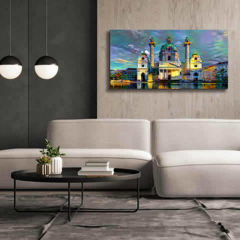 Image of 'Vienna Austria Karlskirche' by Pedro Gavidia, Canvas Wall Art,60 x 30