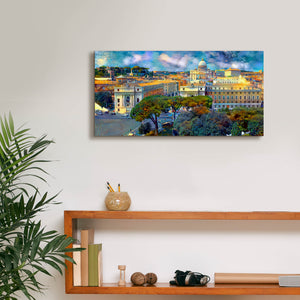 'Vaticano San Pedro from San Angelo' by Pedro Gavidia, Canvas Wall Art,24 x 12