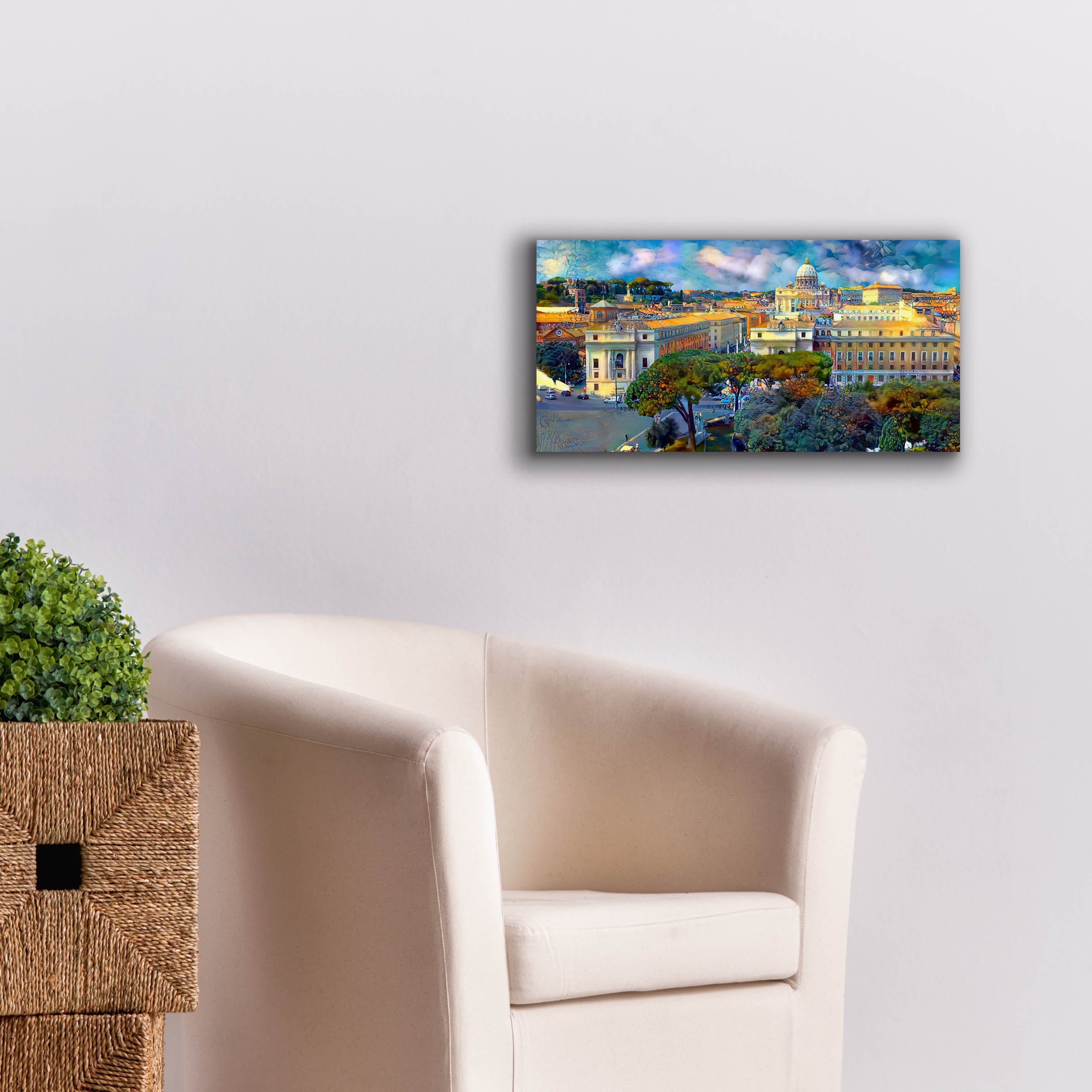 'Vaticano San Pedro from San Angelo' by Pedro Gavidia, Canvas Wall Art,24 x 12