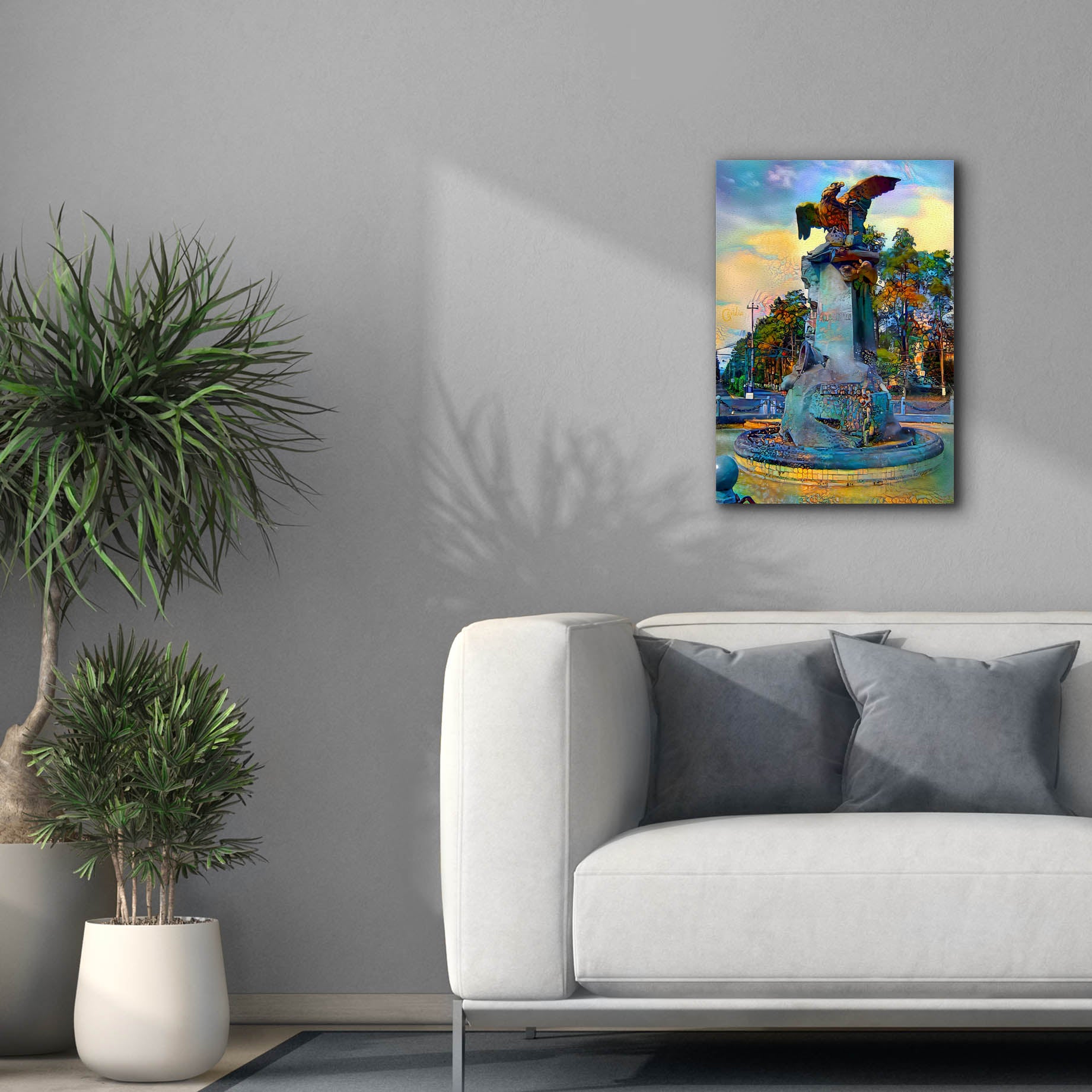 'Toluca Mexio Fountain Eagle Firmado' by Pedro Gavidia, Canvas Wall Art,18 x 26