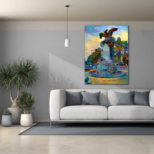 'Toluca Mexio Fountain Eagle Firmado' by Pedro Gavidia, Canvas Wall Art,40 x 54