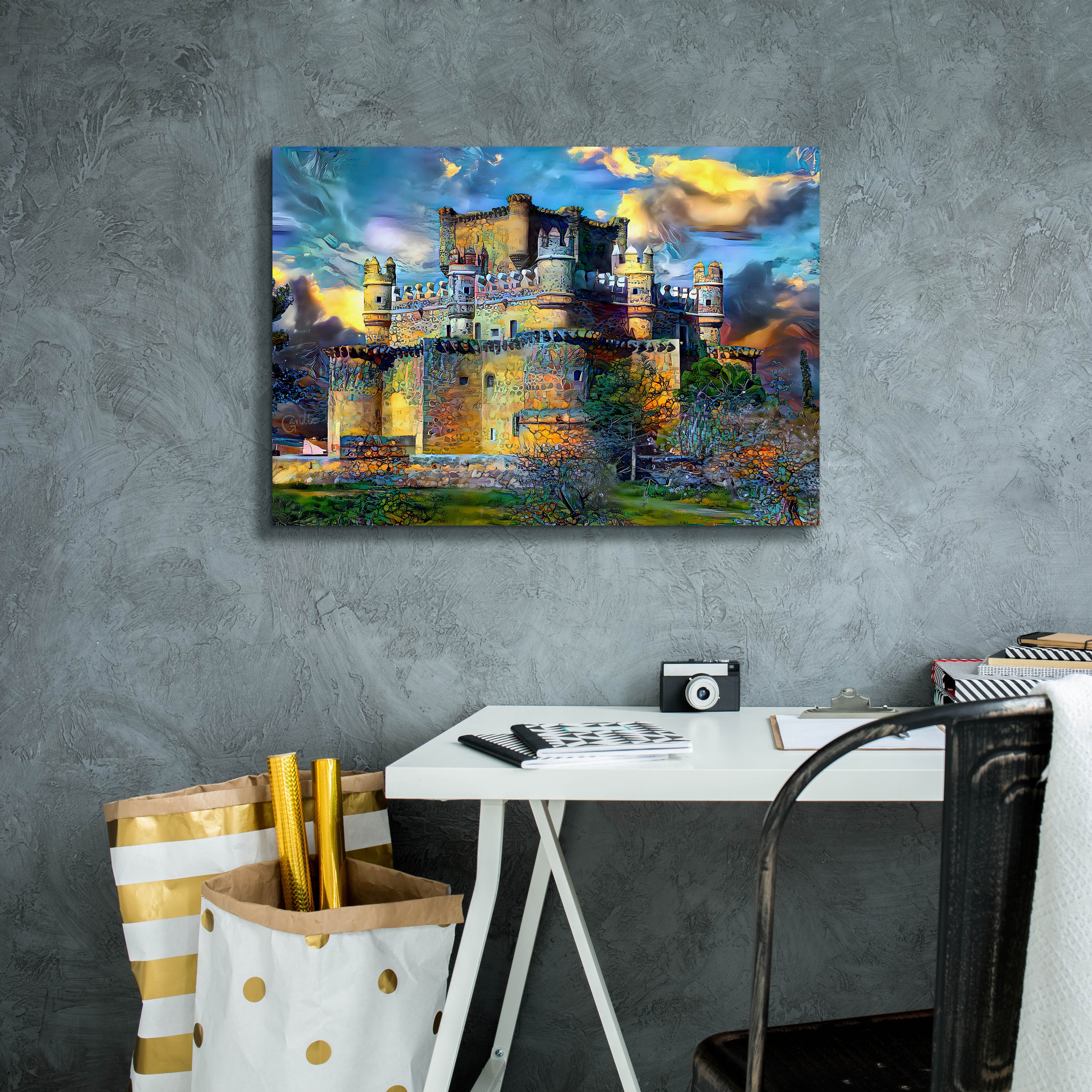 'Toledo Spain Guadamur Castle' by Pedro Gavidia, Canvas Wall Art,26 x 18