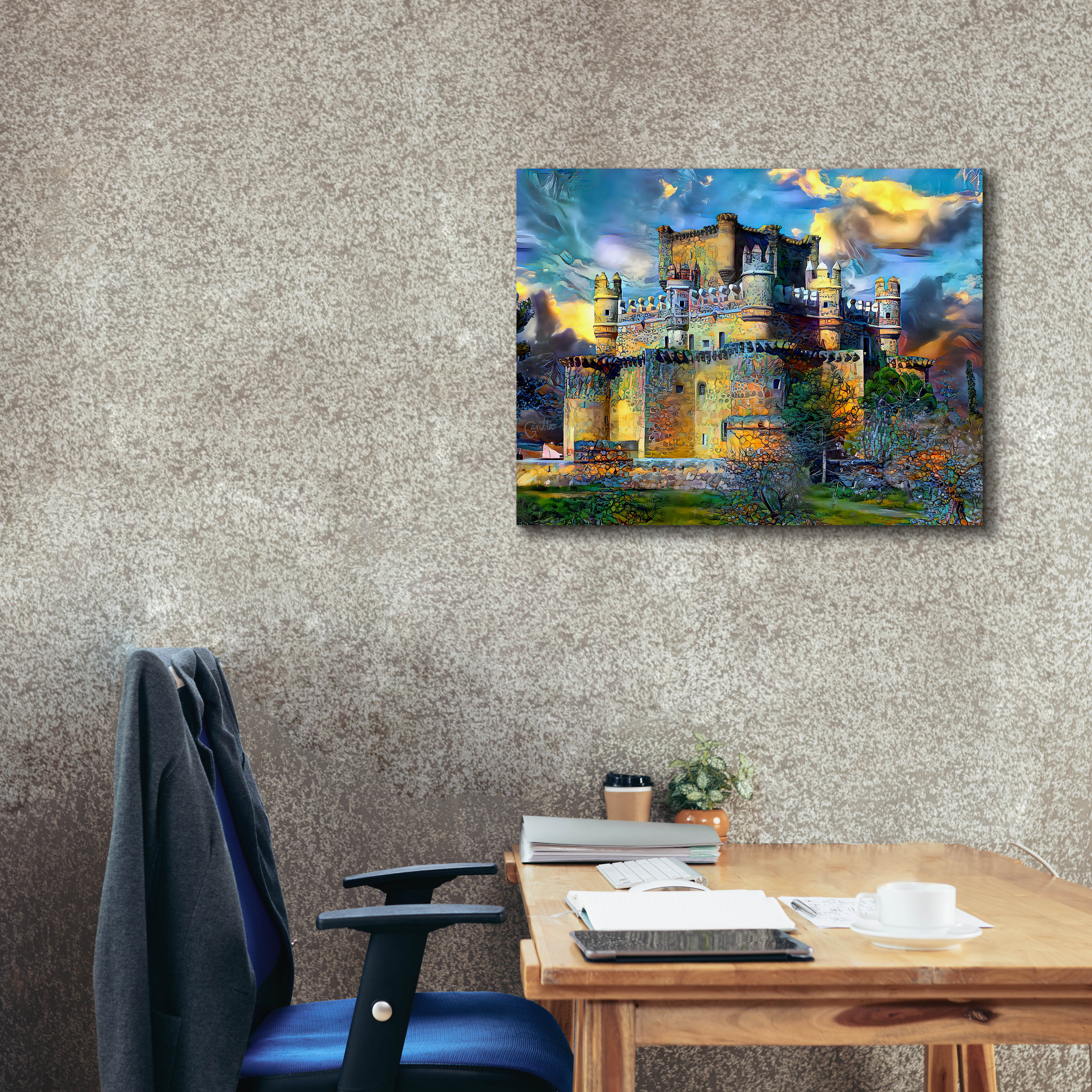 'Toledo Spain Guadamur Castle' by Pedro Gavidia, Canvas Wall Art,34 x 26
