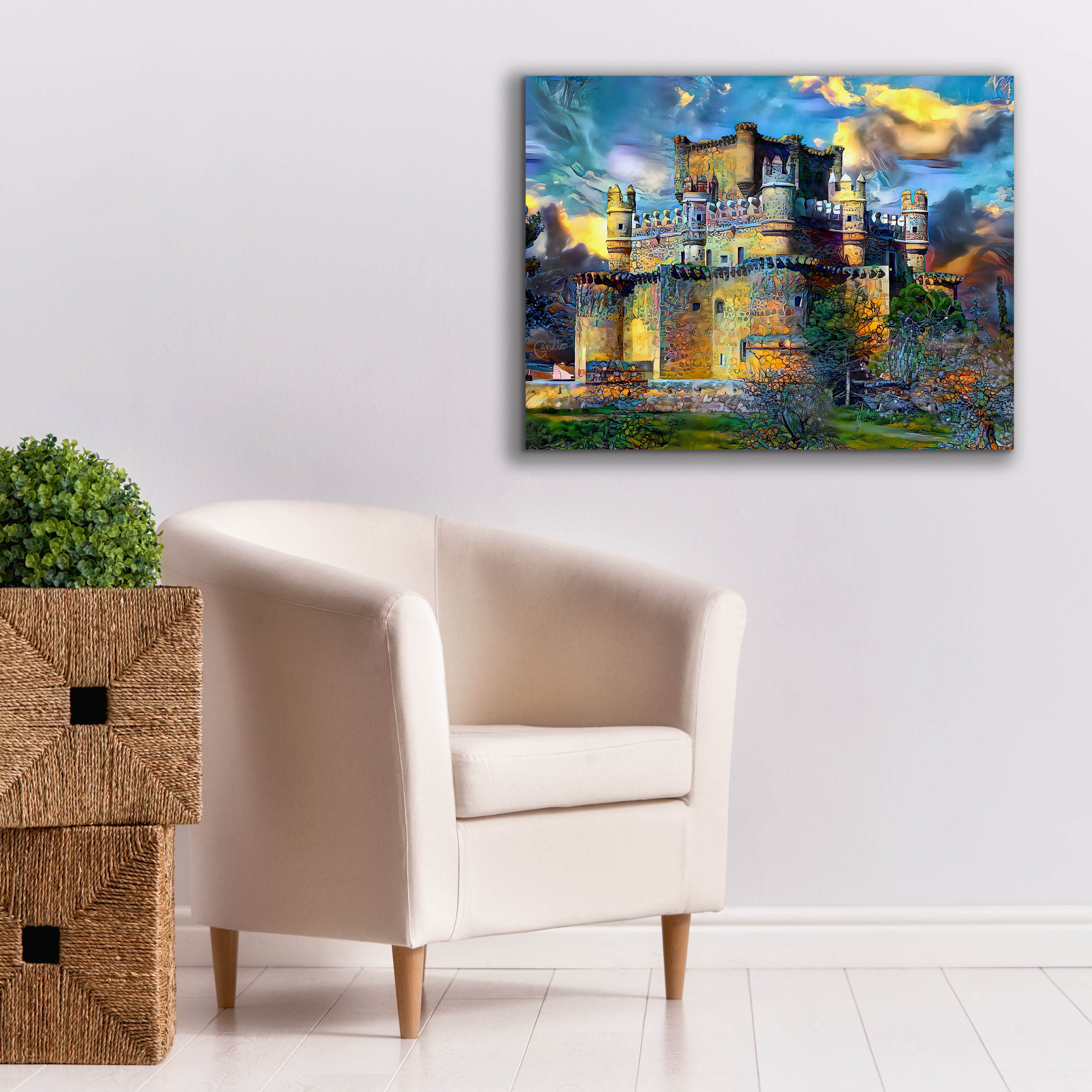 'Toledo Spain Guadamur Castle' by Pedro Gavidia, Canvas Wall Art,34 x 26
