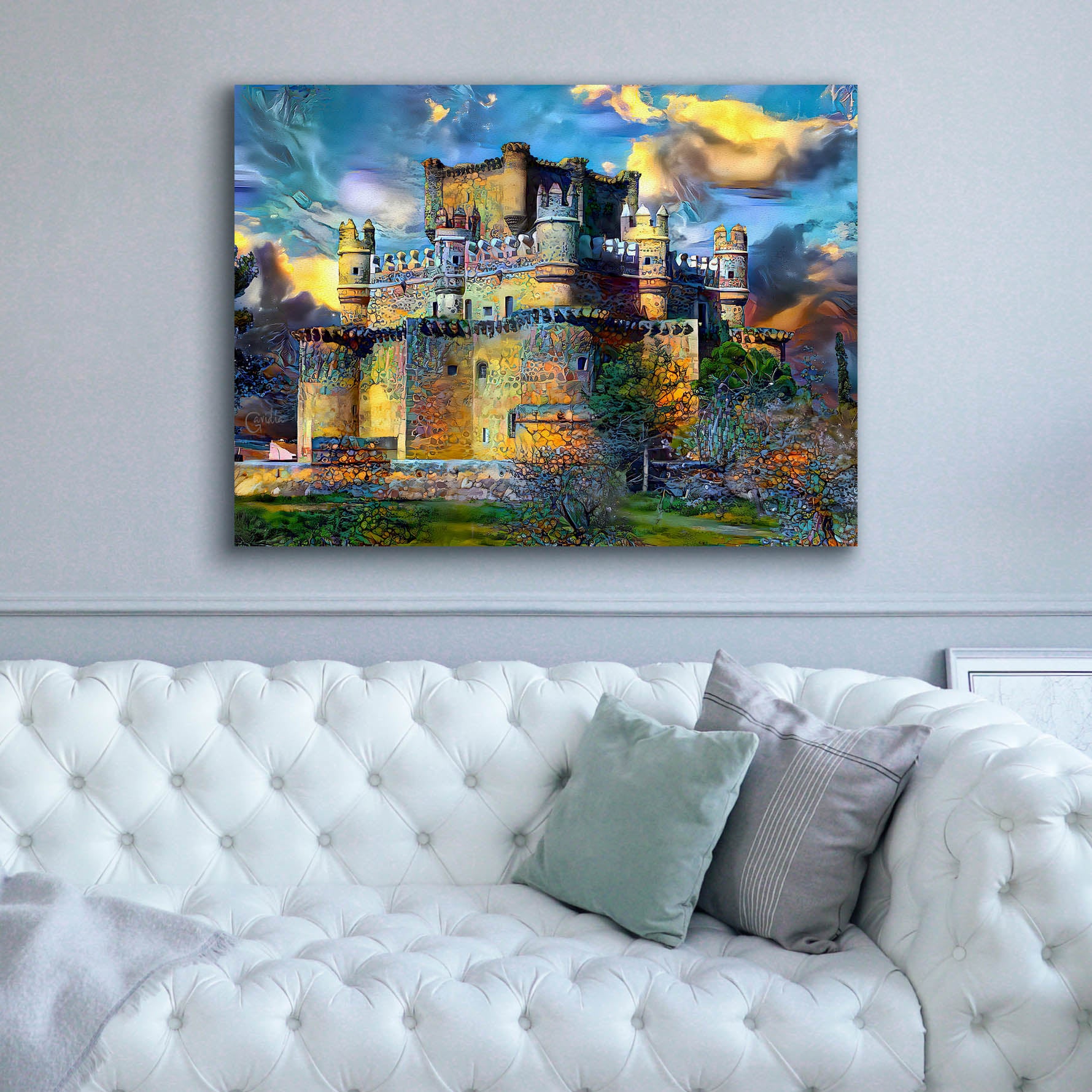 'Toledo Spain Guadamur Castle' by Pedro Gavidia, Canvas Wall Art,54 x 40