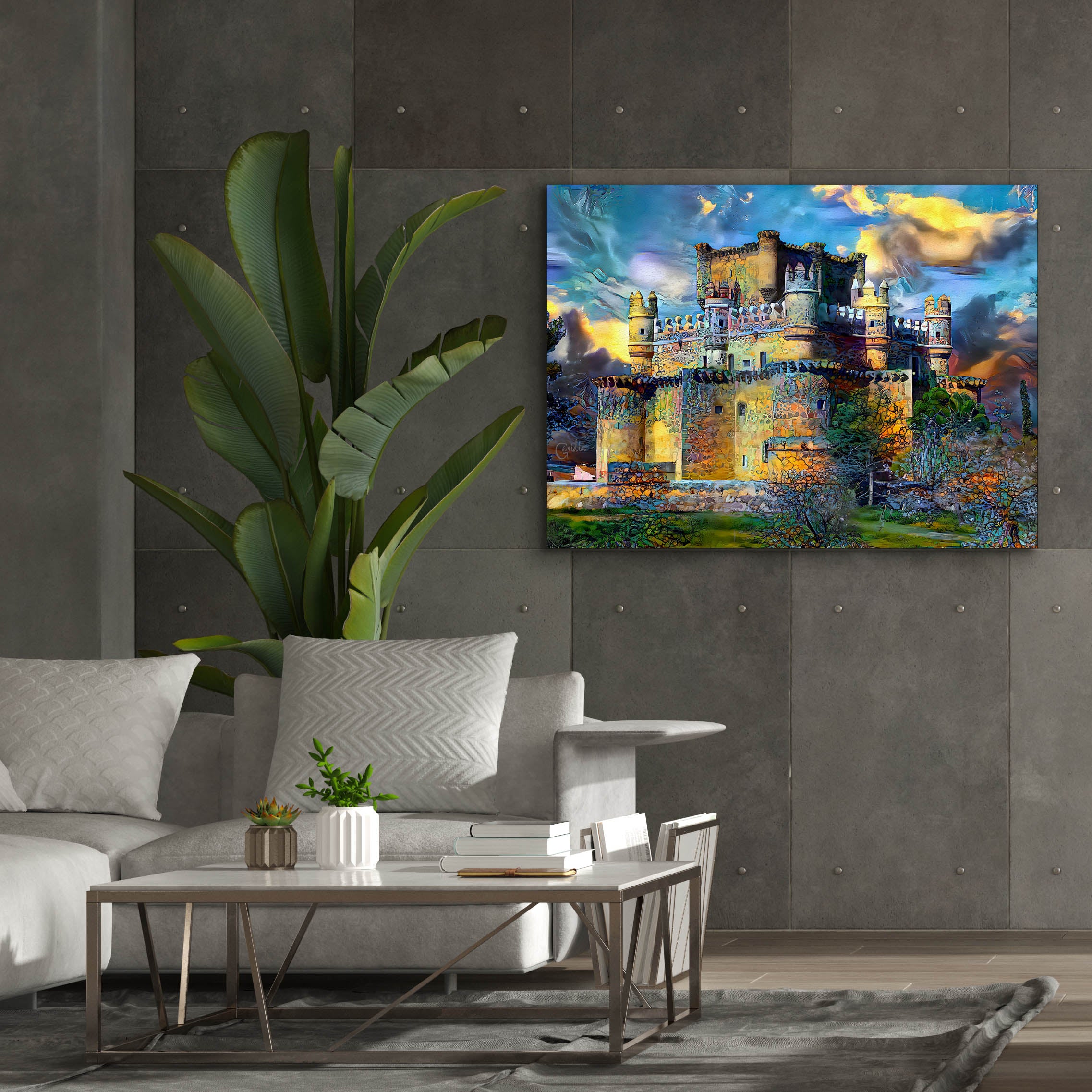 'Toledo Spain Guadamur Castle' by Pedro Gavidia, Canvas Wall Art,54 x 40