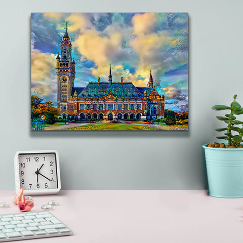 Image of 'The Hague Netherlands Peace Palace' by Pedro Gavidia, Canvas Wall Art,16 x 12