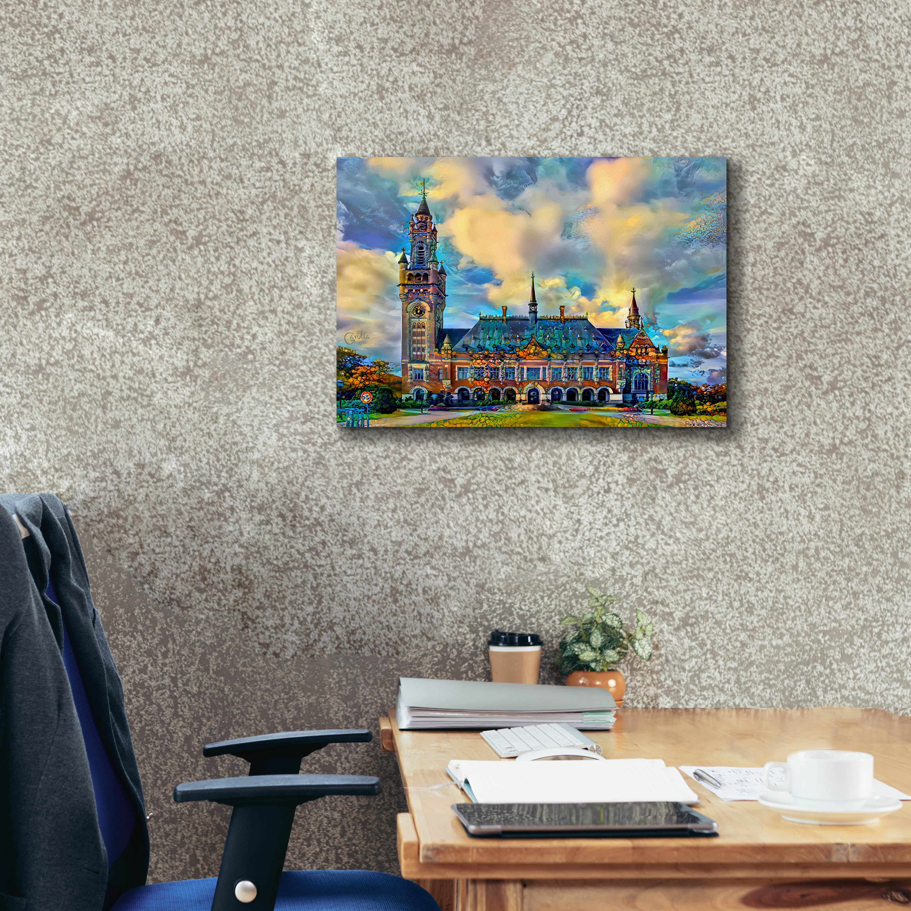 'The Hague Netherlands Peace Palace' by Pedro Gavidia, Canvas Wall Art,26 x 18