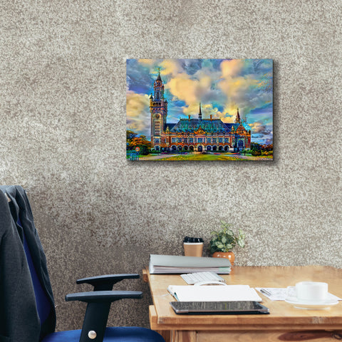 Image of 'The Hague Netherlands Peace Palace' by Pedro Gavidia, Canvas Wall Art,26 x 18